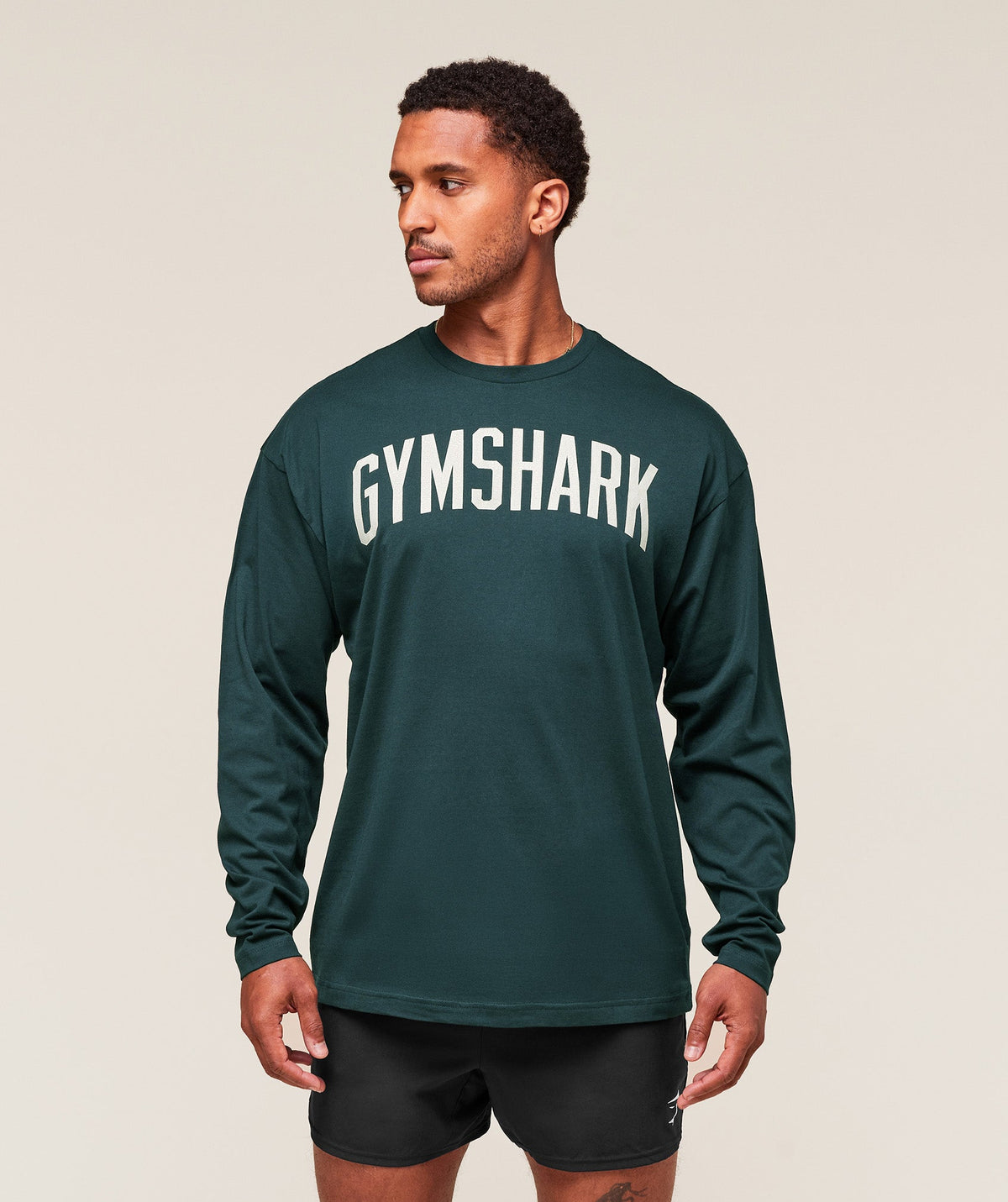 Gymshark Worn Graphic Long Sleeve Tee - Deep Petrol Blue