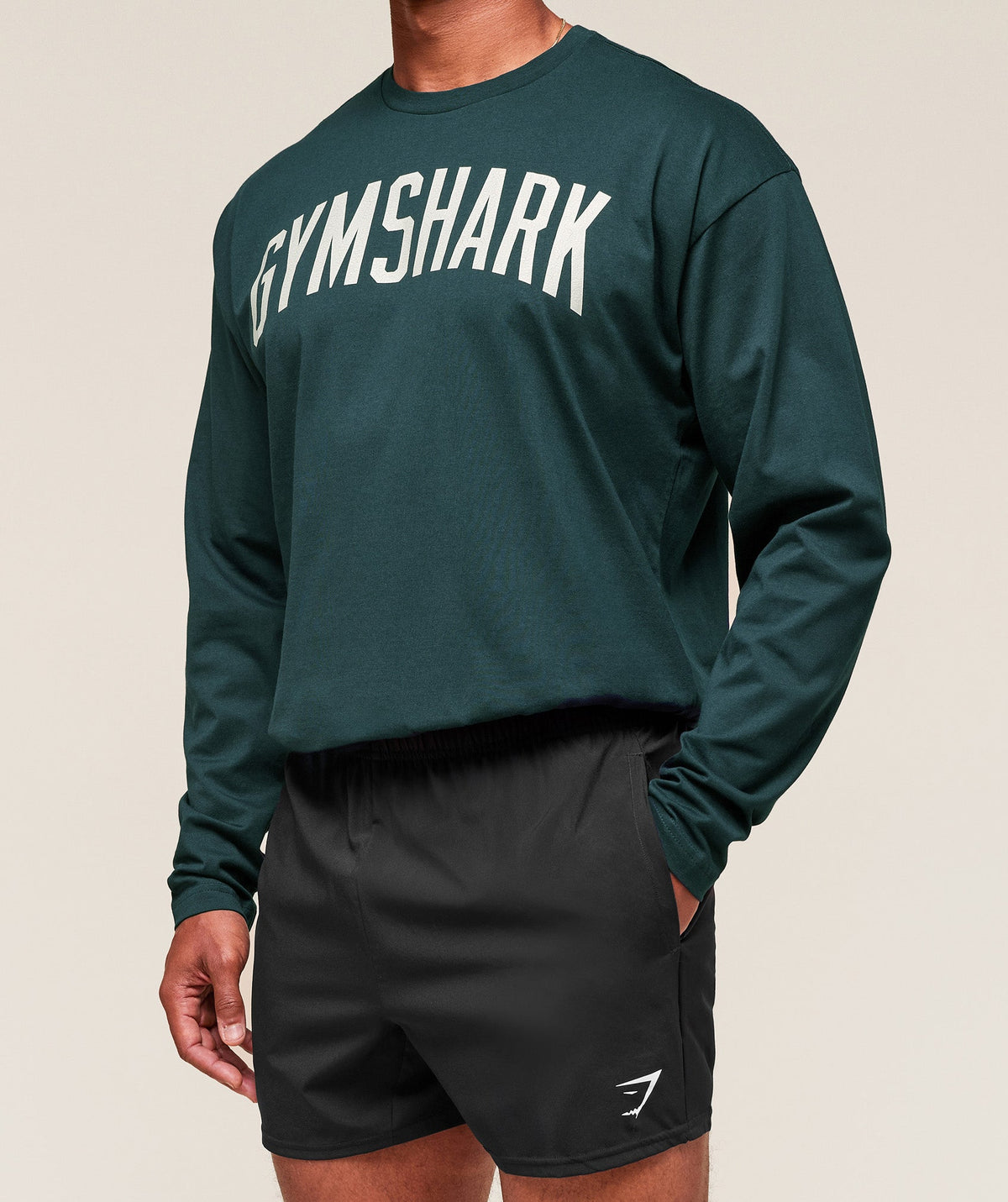 Gymshark Worn Graphic Long Sleeve Tee - Deep Petrol Blue