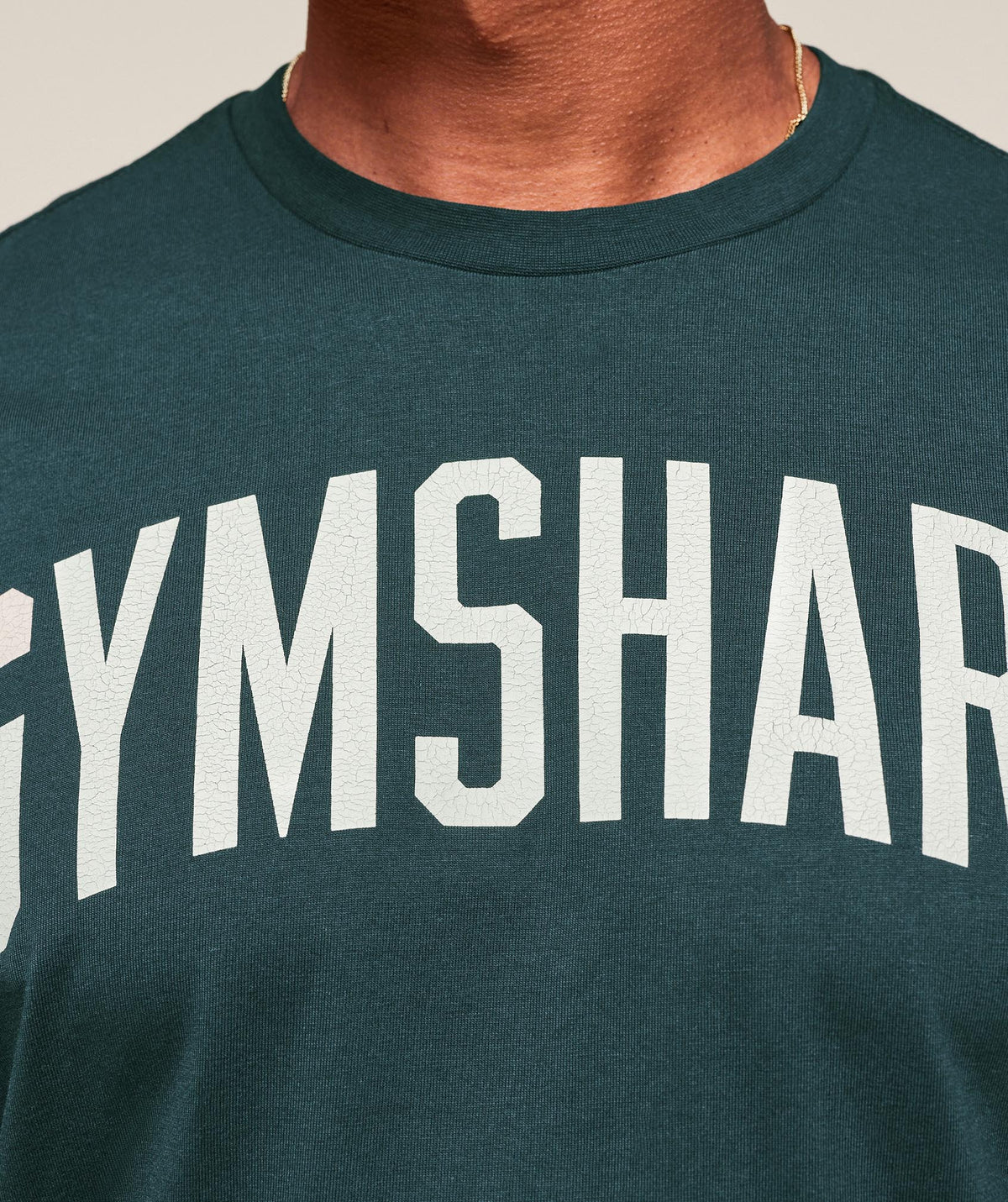 Gymshark Worn Graphic Long Sleeve Tee - Deep Petrol Blue