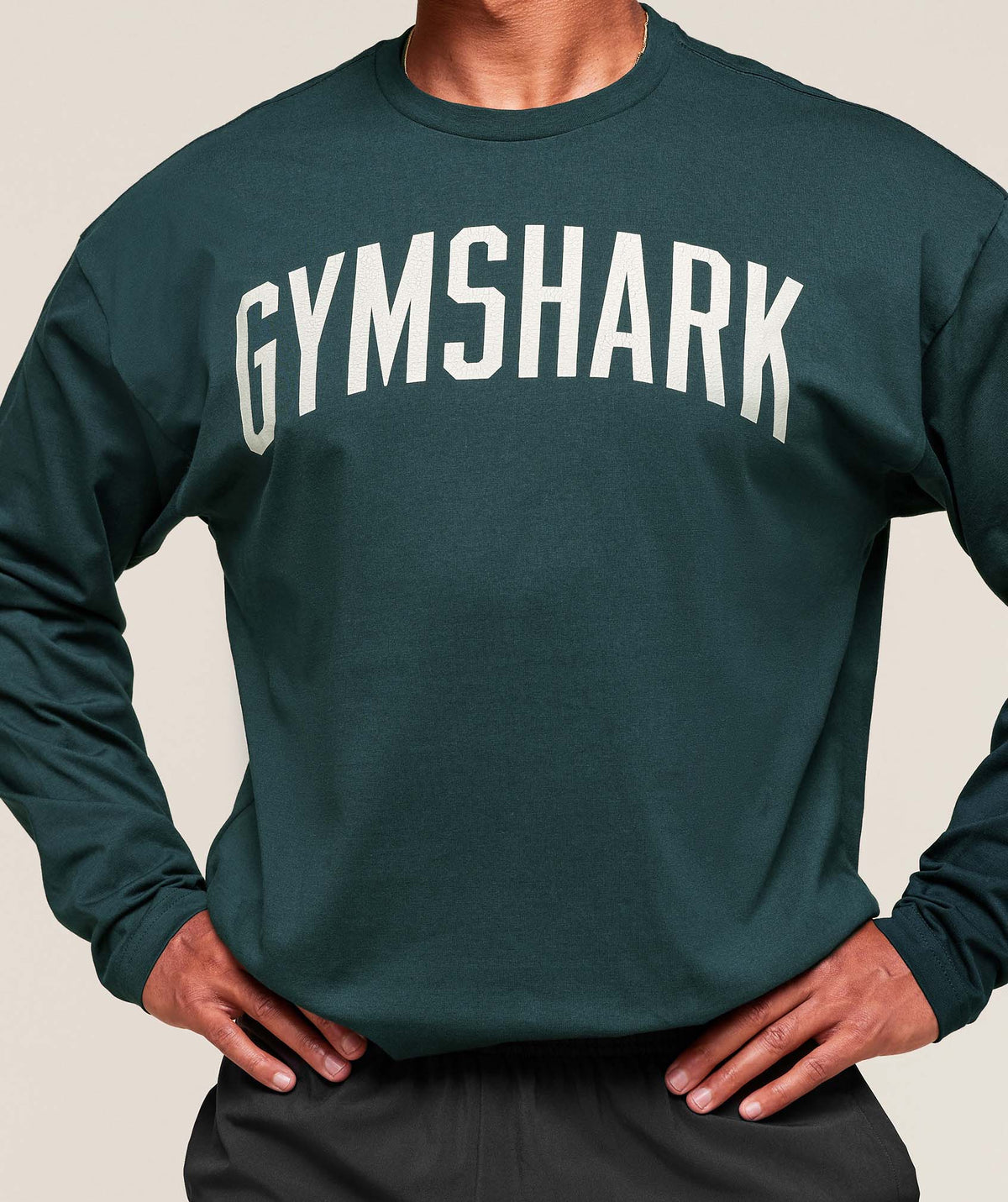 Gymshark Worn Graphic Long Sleeve Tee - Deep Petrol Blue