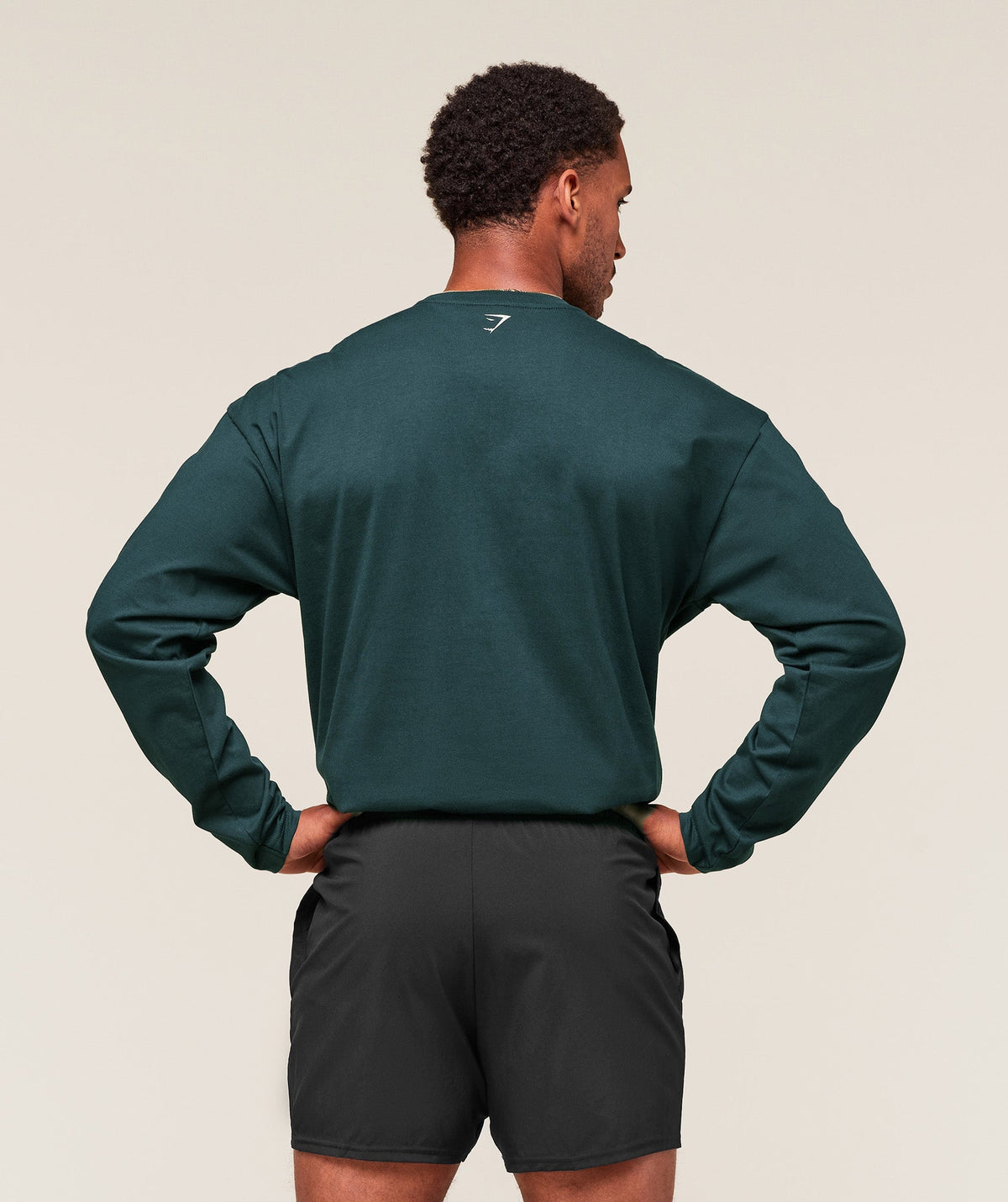 Gymshark Worn Graphic Long Sleeve Tee - Deep Petrol Blue