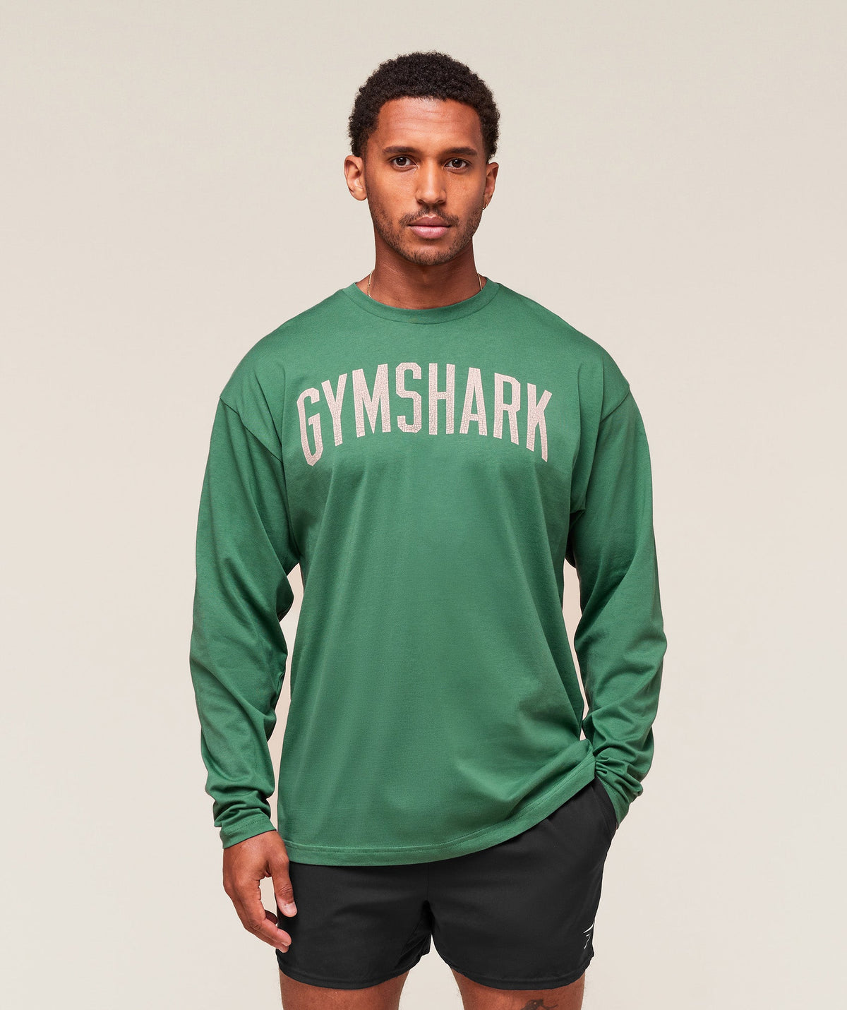 Gymshark Worn Graphic Long Sleeve Tee - Lift Green