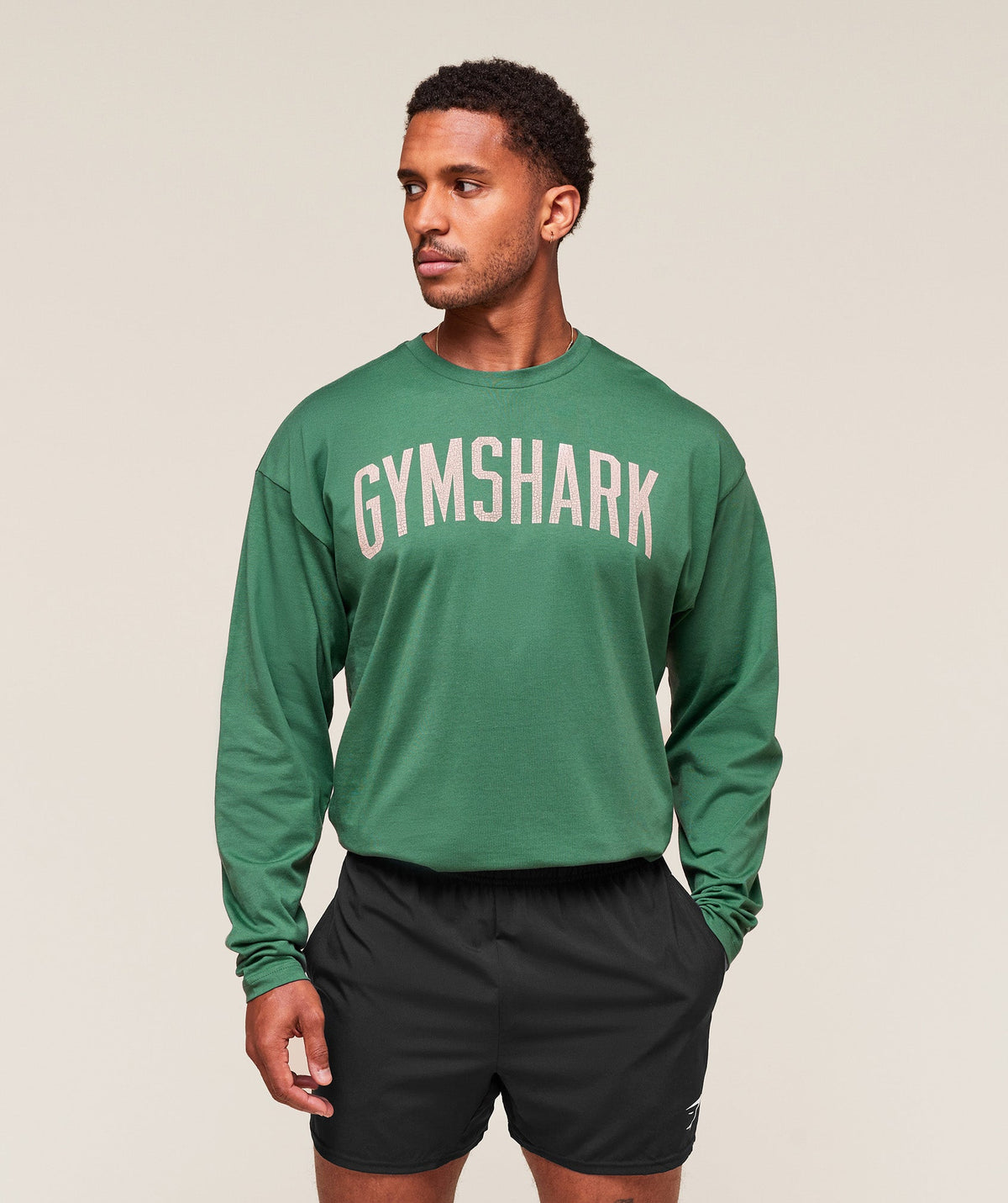 Gymshark Worn Graphic Long Sleeve Tee - Lift Green