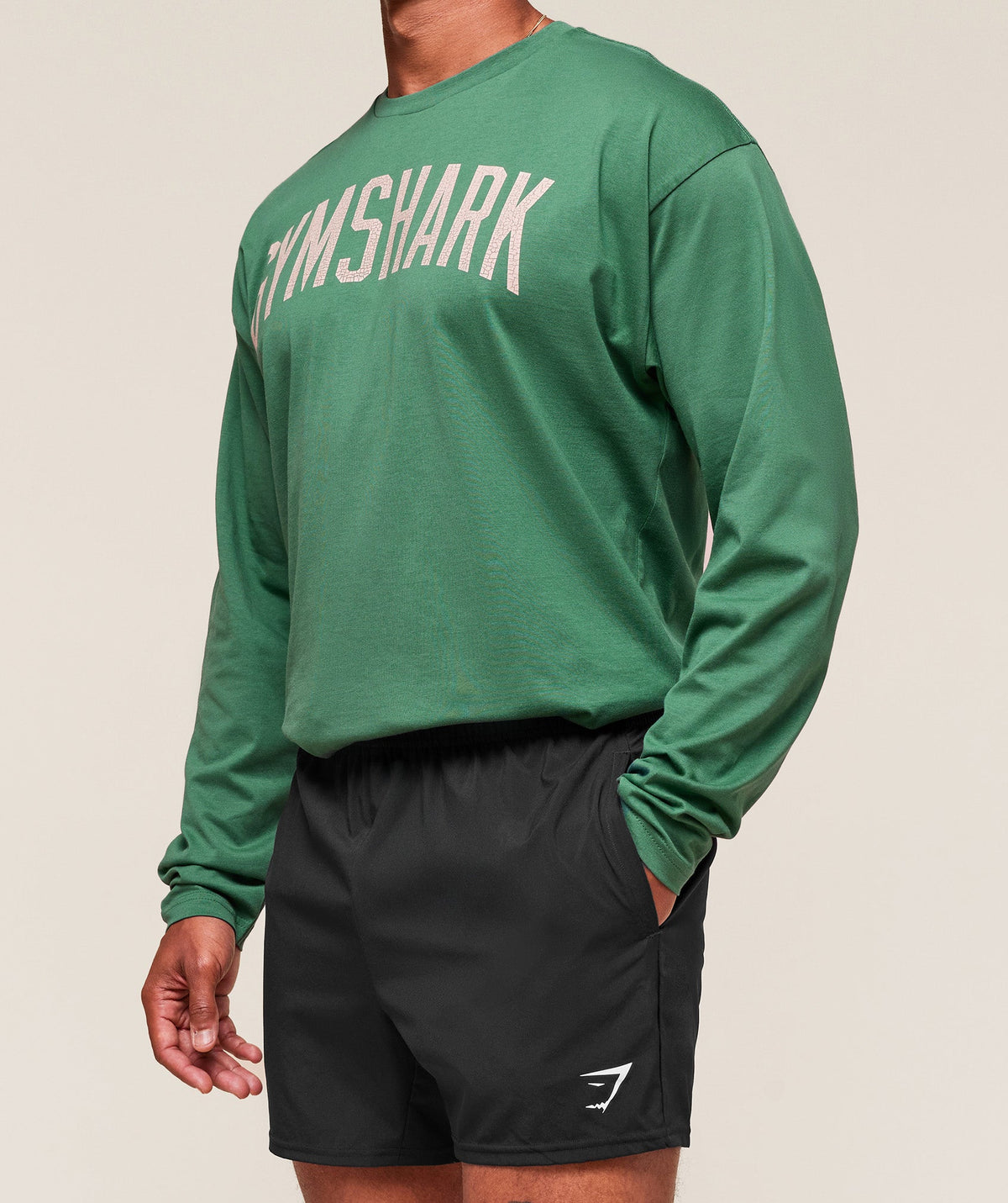 Gymshark Worn Graphic Long Sleeve Tee - Lift Green