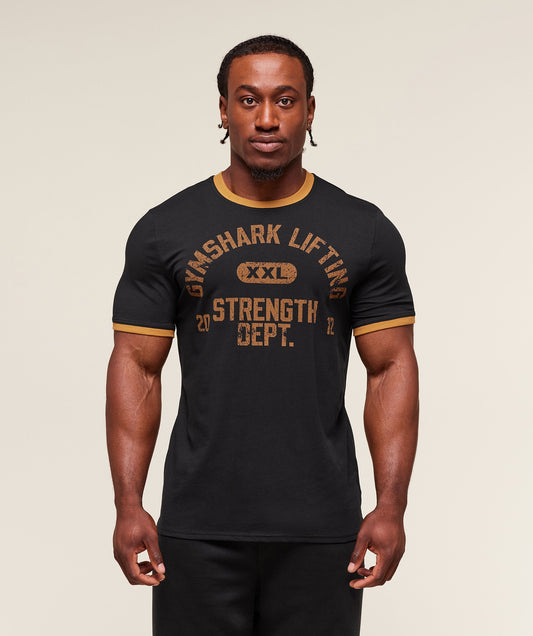 Gymshark XXL Strength Dept Ringer Tee - Black