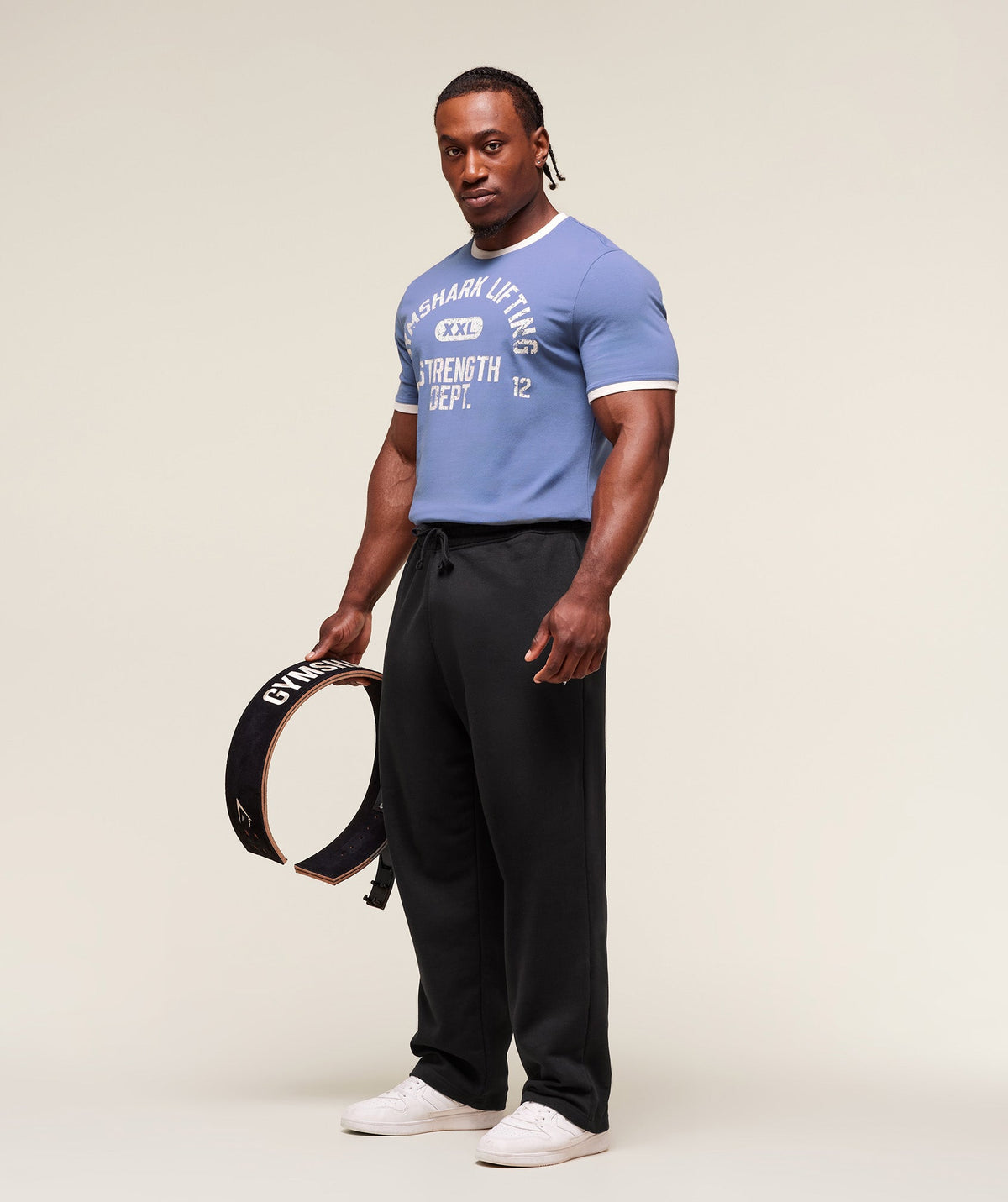 Gymshark XXL Strength Dept Ringer Tee - Worn Blue