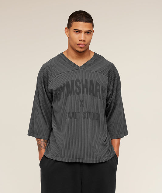 Gymshark x Saalt Studios Seamless Jersey - Asphalt Grey/Pitch Grey