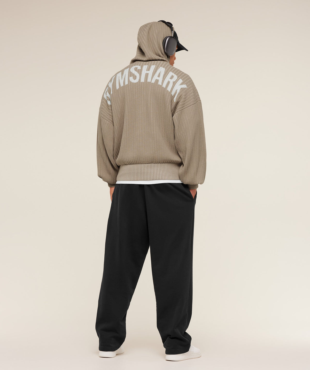 Gymshark x Saalt Studios Knitted Hoodie - Cement Brown/Oat White