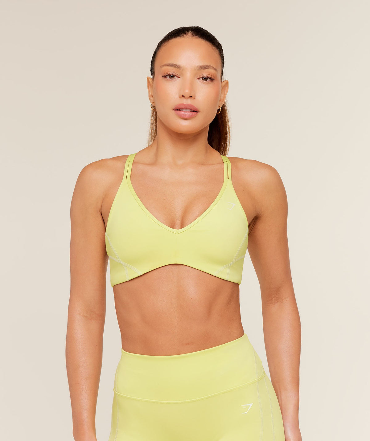 Gymshark Volt Light Support Sports Bra - Sorbet Yellow/White