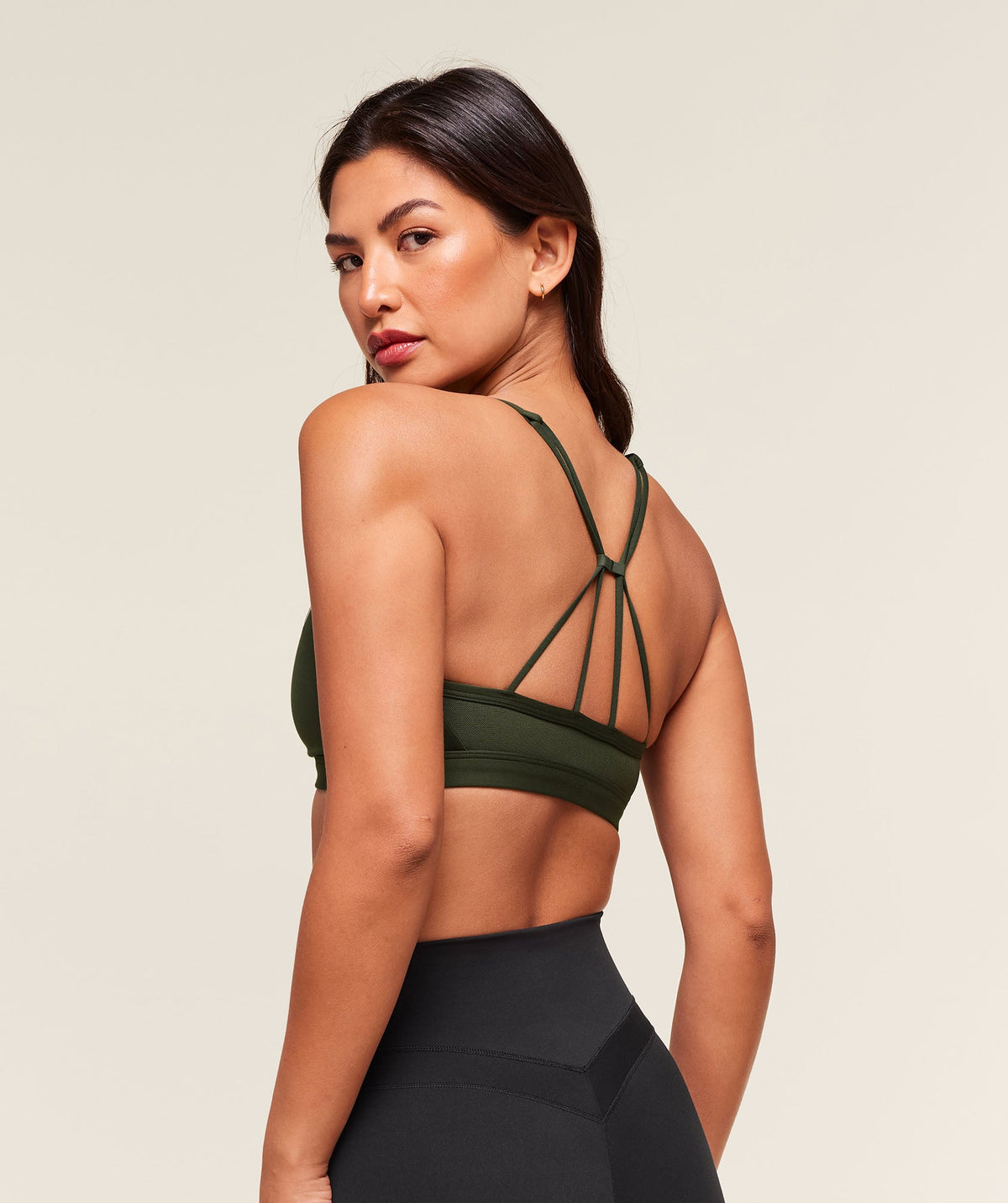 Gymshark Ruched Strappy Sports Bra - Green