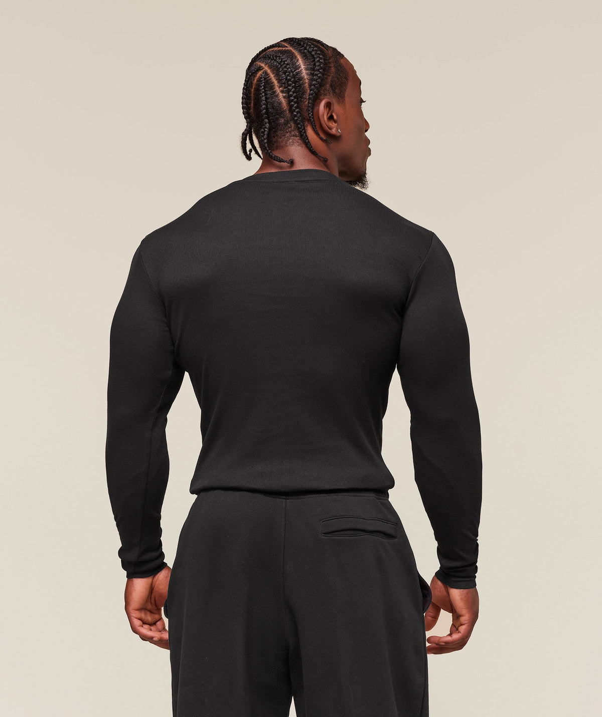 Gymshark Ribbed Long Sleeve Tee - Black