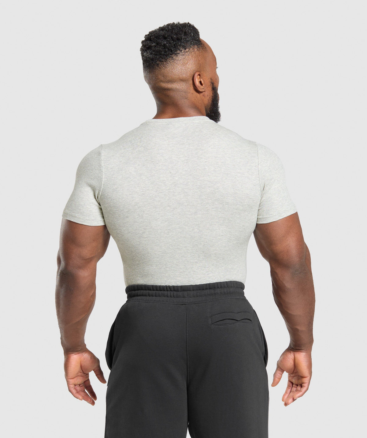 Gymshark Ribbed Tee - Stone Grey Marl
