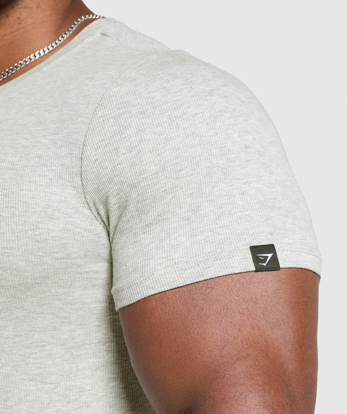 Gymshark Ribbed Tee - Stone Grey Marl