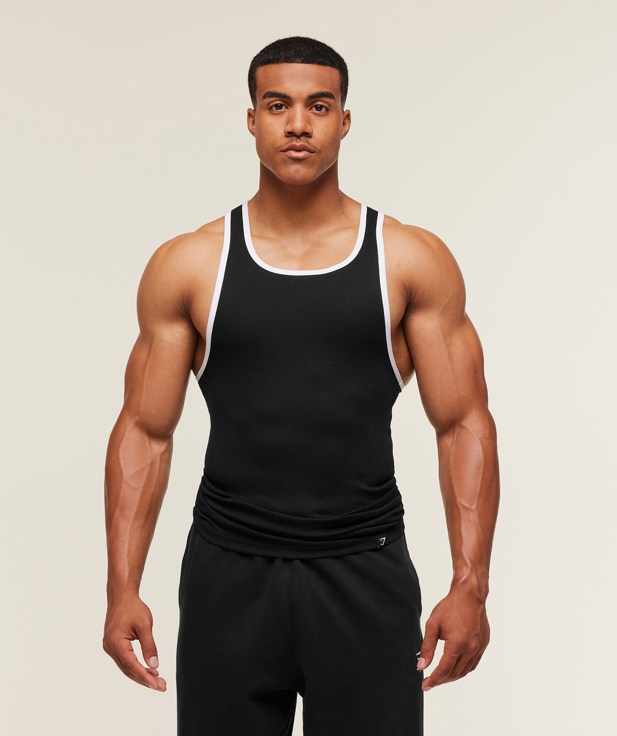 Gymshark Ribbed Tank 1PK - Black/White