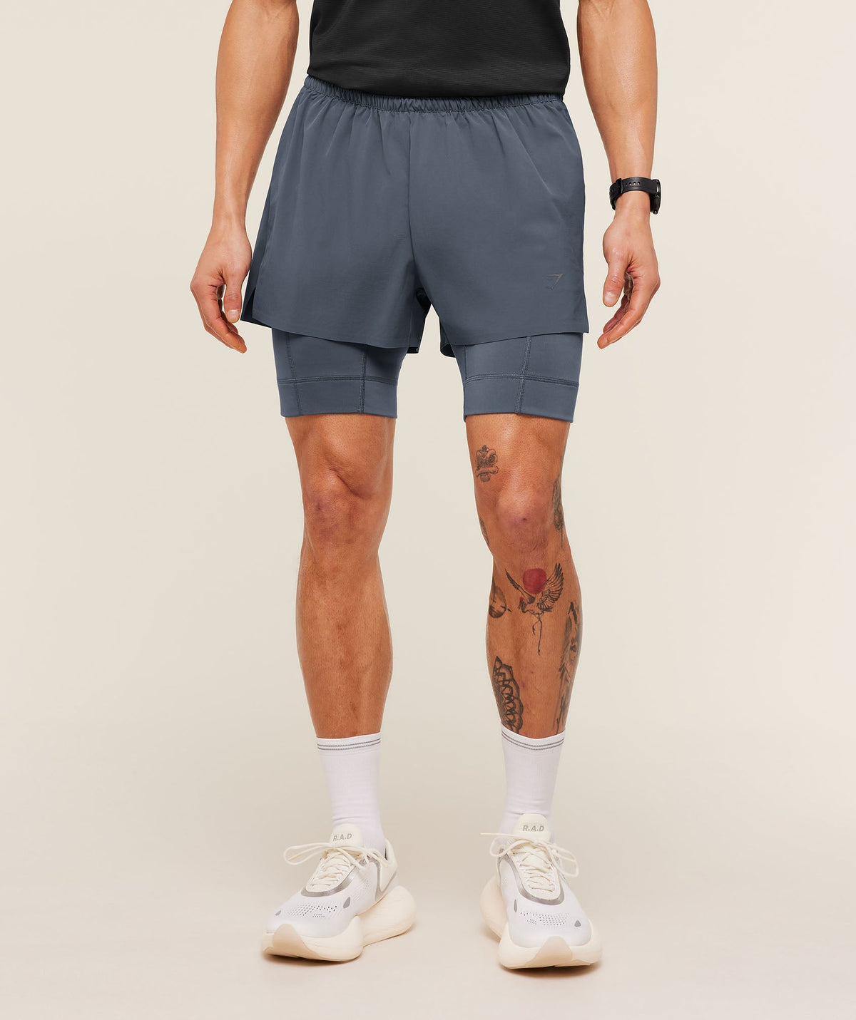 Gymshark Running Elite 2-in-1 5" Shorts - Titanium Blue