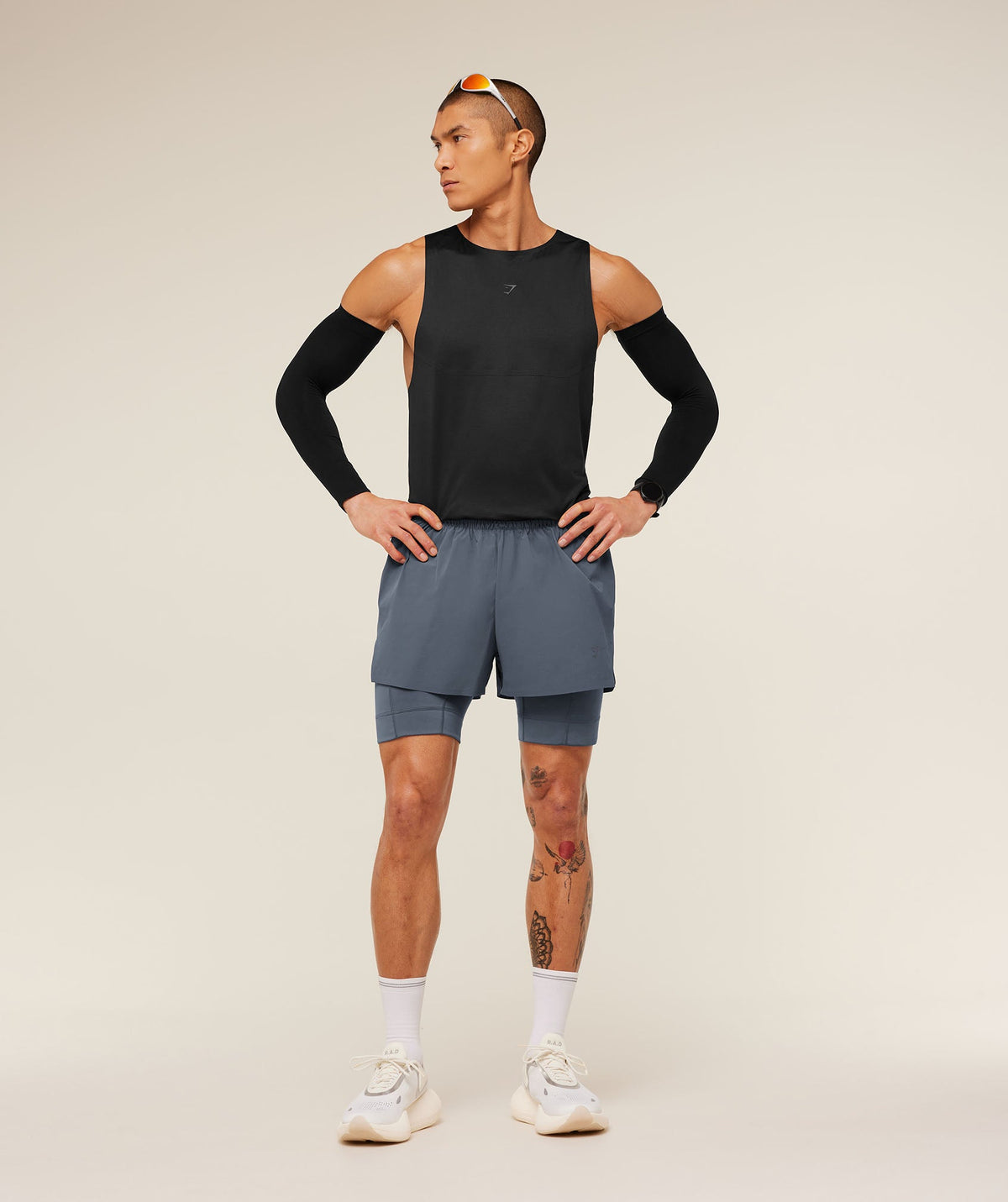 Gymshark Running Elite 2-in-1 5" Shorts - Titanium Blue