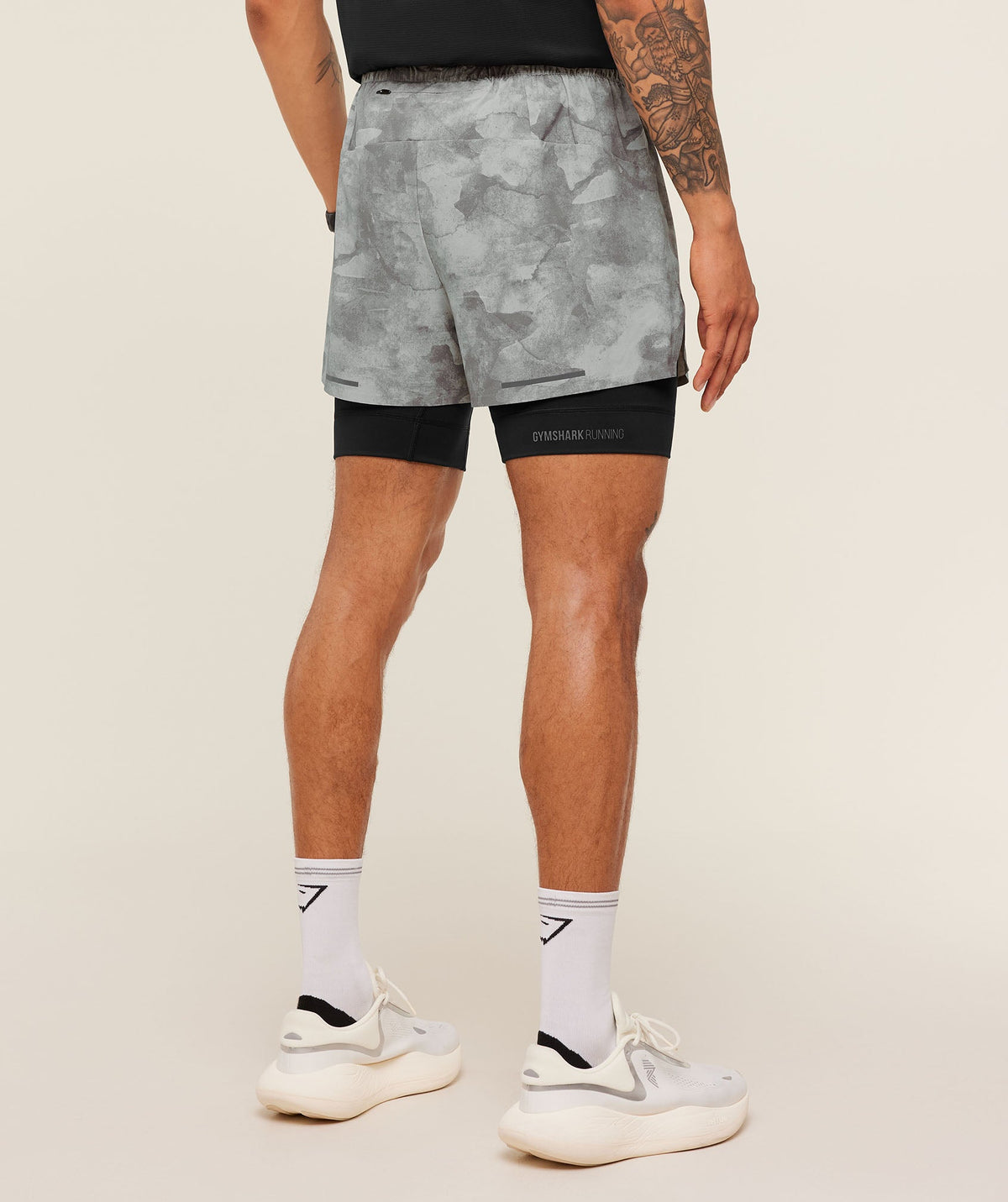 Gymshark Running Elite 2-in-1 5" Shorts - Smokey Grey/Black
