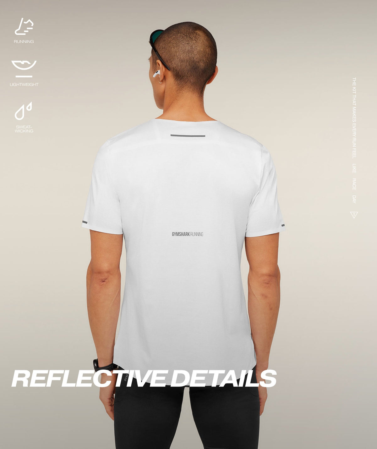 Gymshark Running Elite Tee - White
