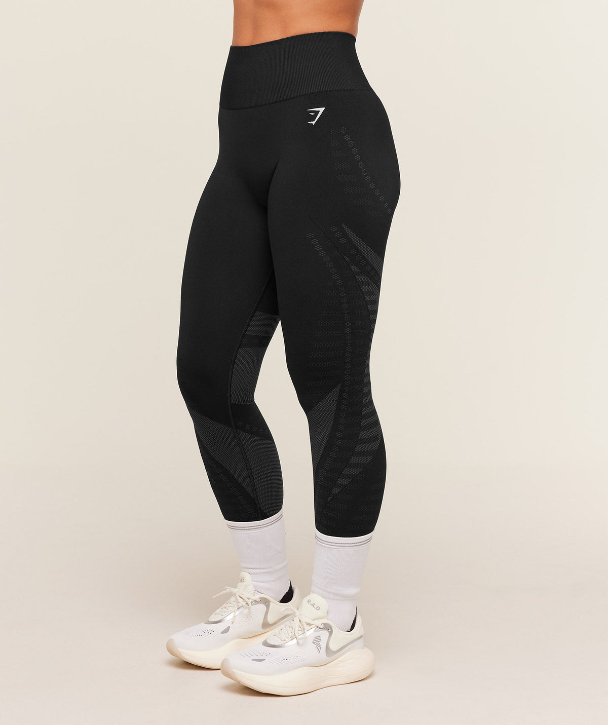 Gymshark Running Seamless Legging - Black/Asphalt Grey