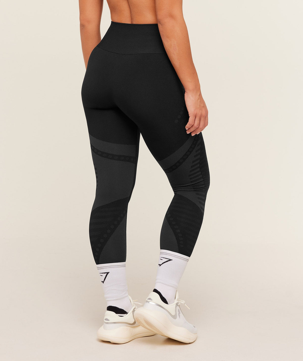 Gymshark Running Seamless Legging - Black/Asphalt Grey