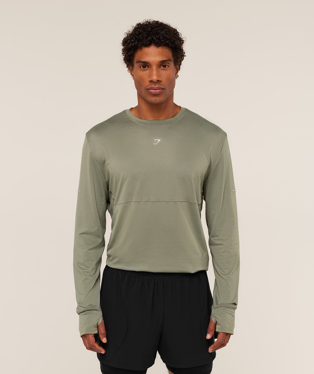 Gymshark Running Long Sleeve Tee - Base Green