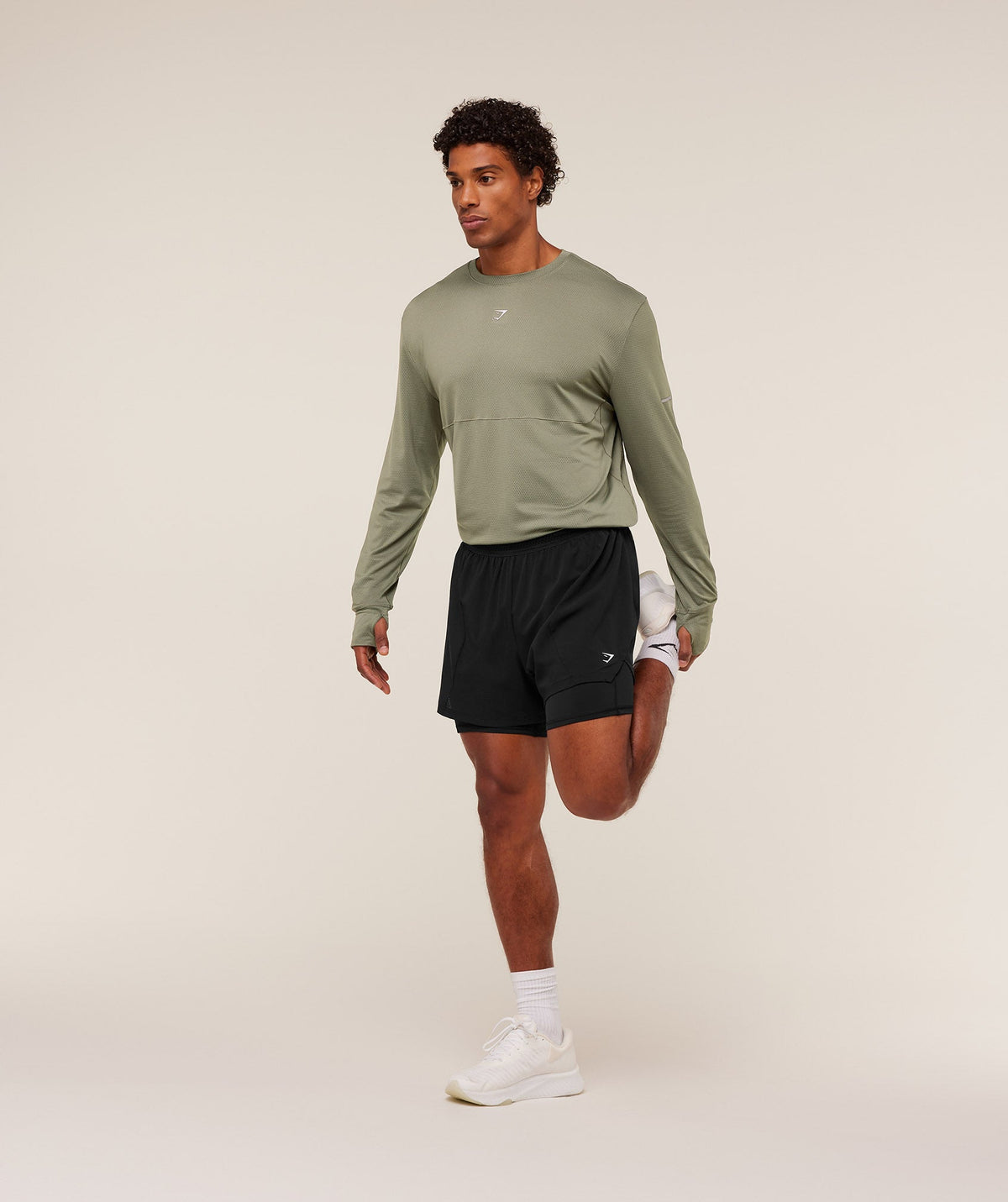 Gymshark Running Long Sleeve Tee - Base Green