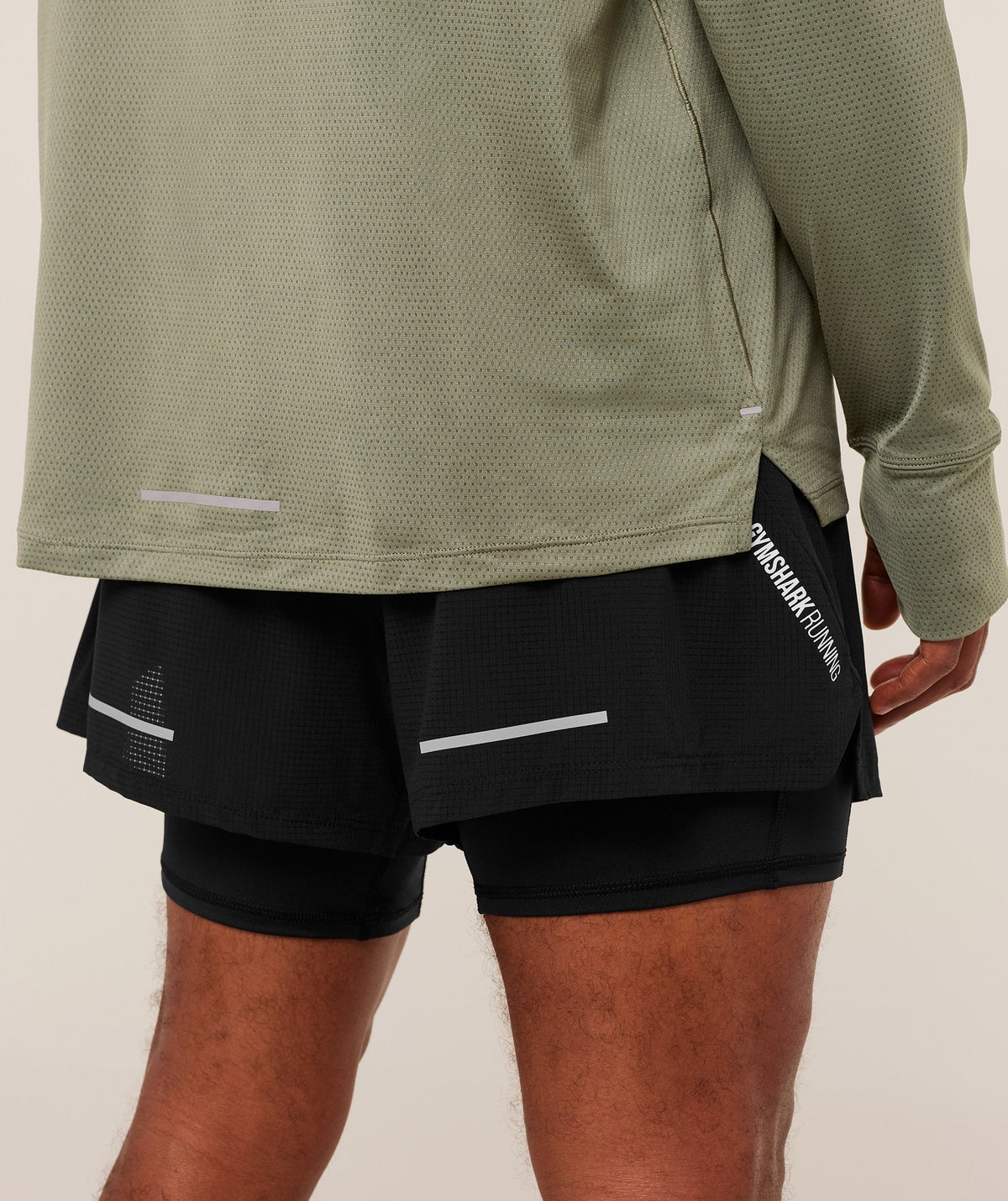 Gymshark Running Long Sleeve Tee - Base Green