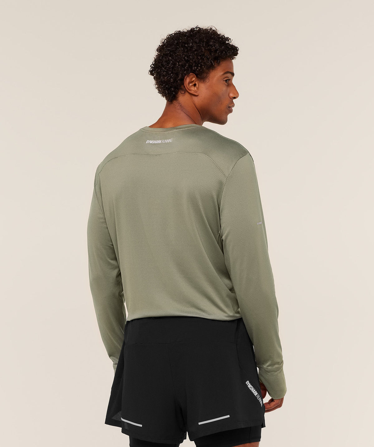 Gymshark Running Long Sleeve Tee - Base Green
