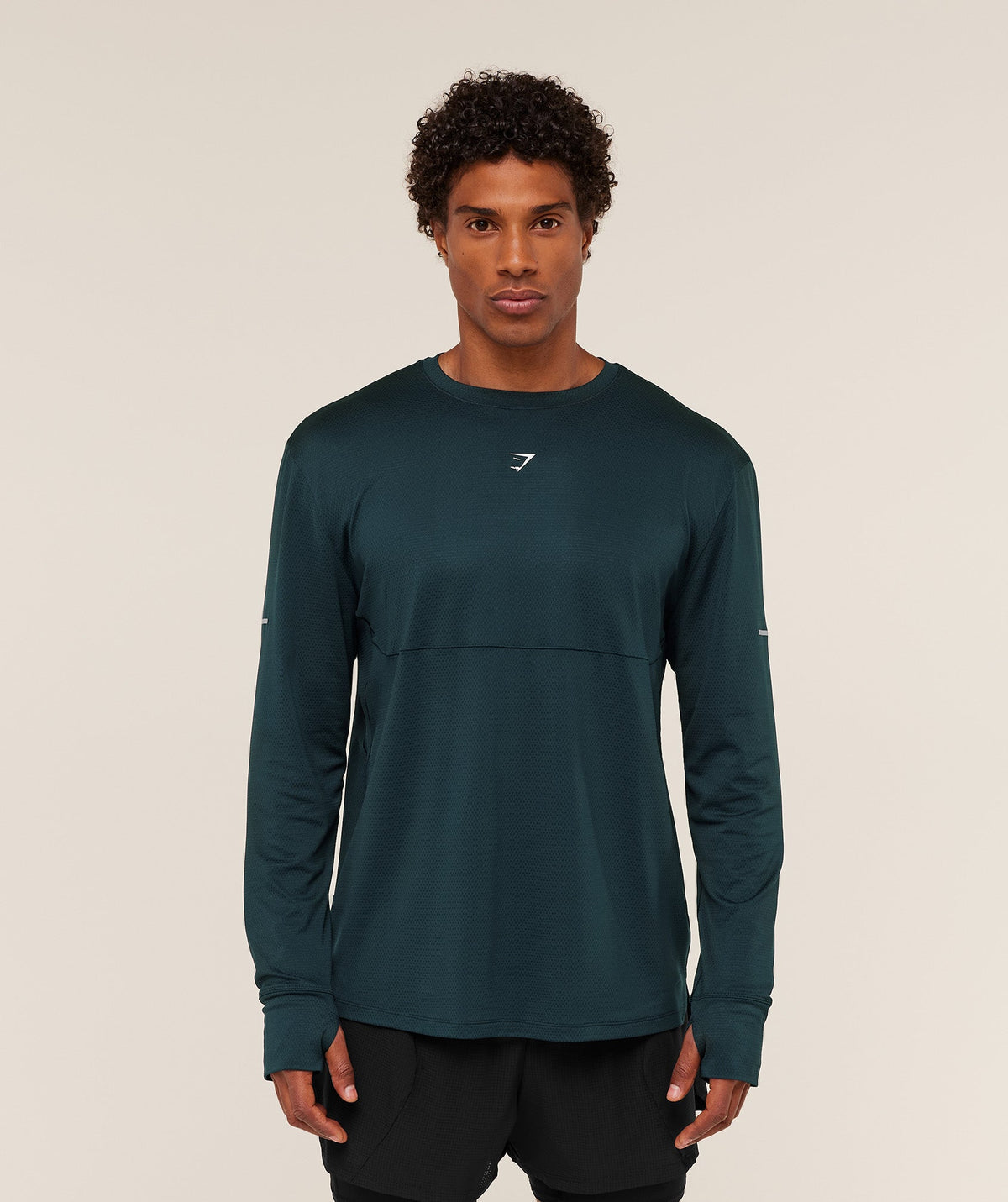 Gymshark Running Long Sleeve Tee - Deep Petrol Blue