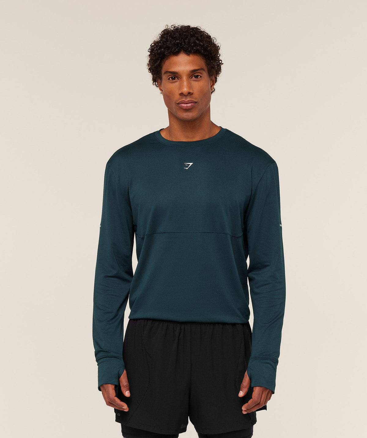 Gymshark Running Long Sleeve Tee - Deep Petrol Blue