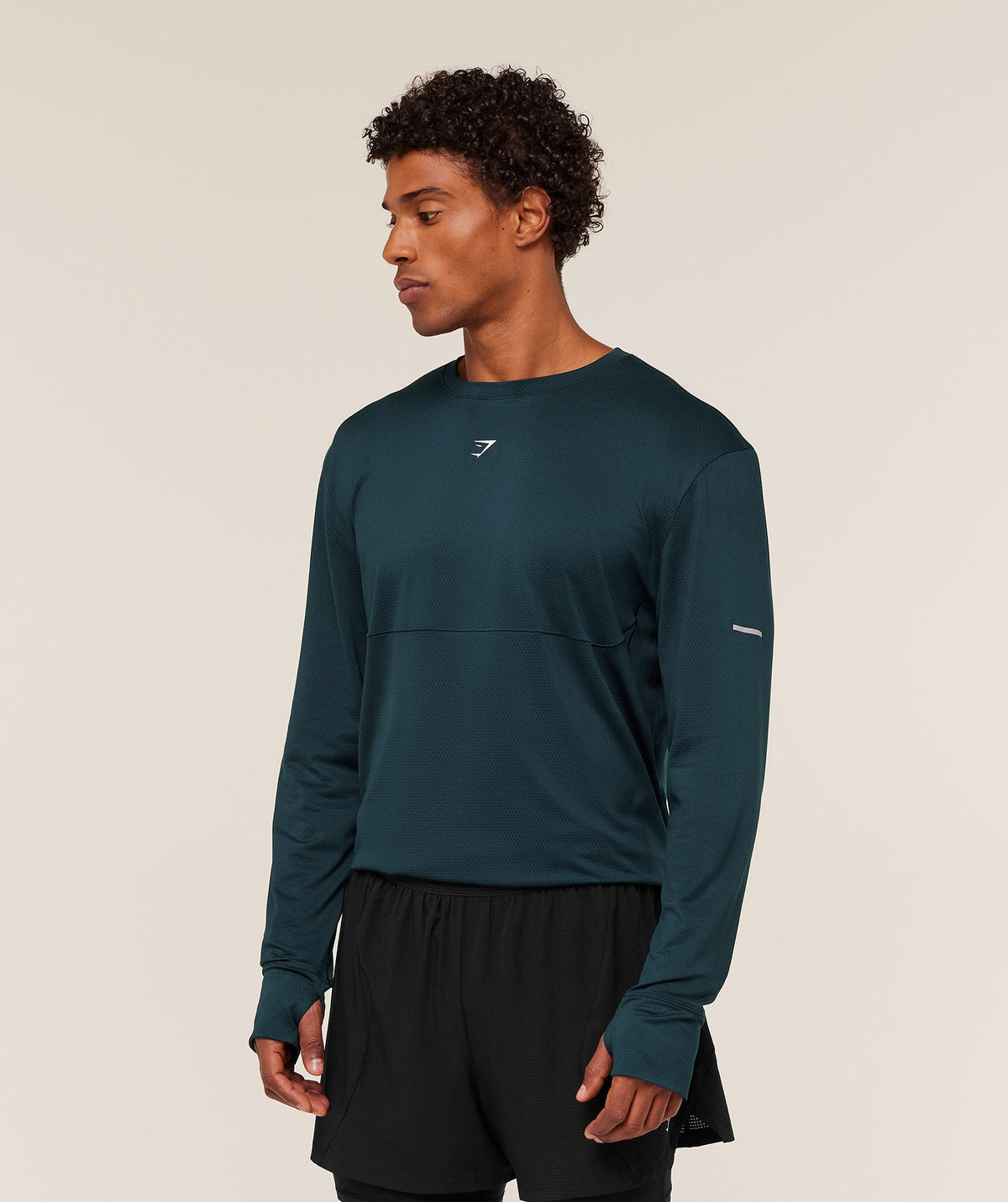 Gymshark Running Long Sleeve Tee - Deep Petrol Blue