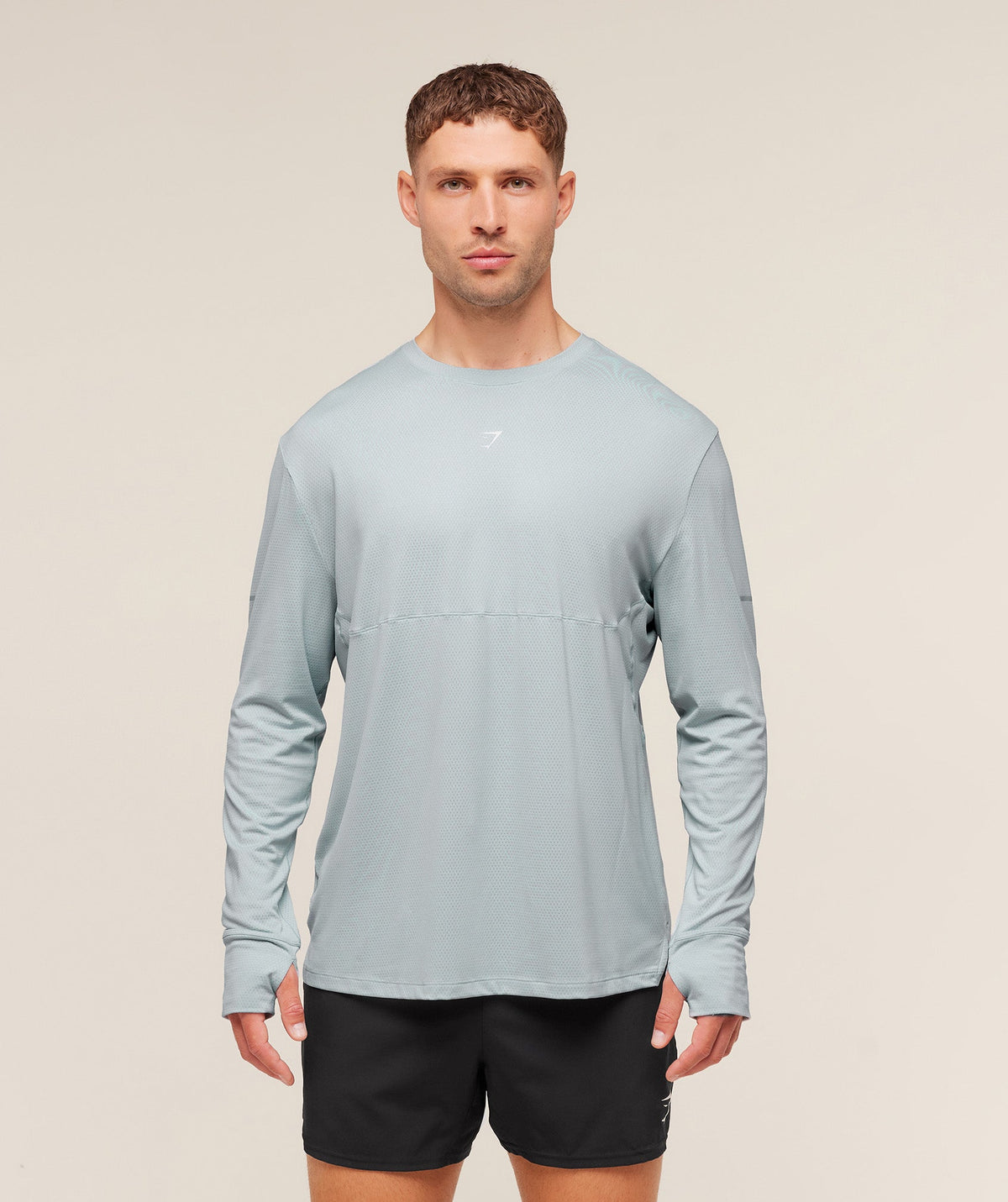 Gymshark Running Long Sleeve Tee - Smoke Blue