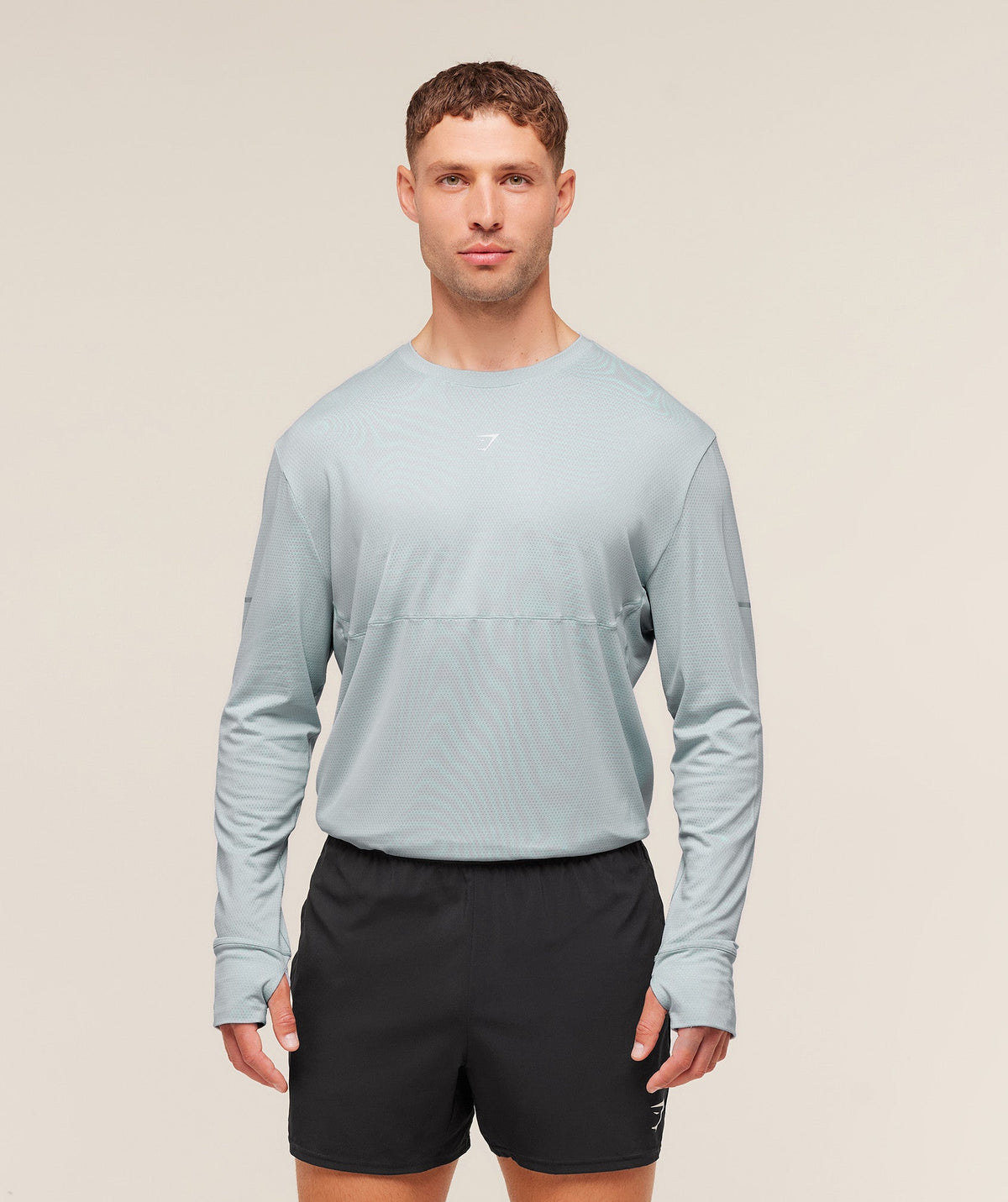 Gymshark Running Long Sleeve Tee - Smoke Blue