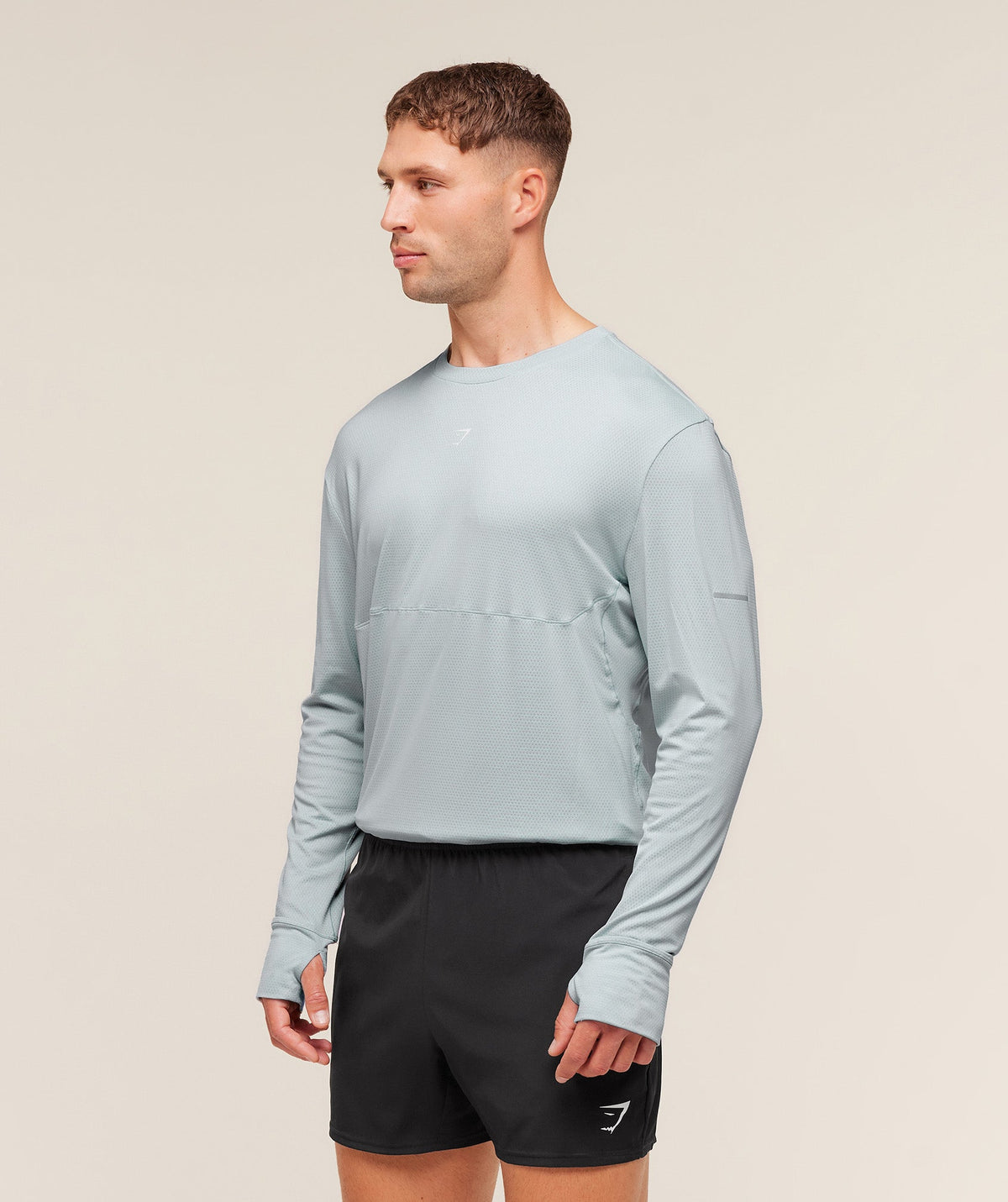 Gymshark Running Long Sleeve Tee - Smoke Blue