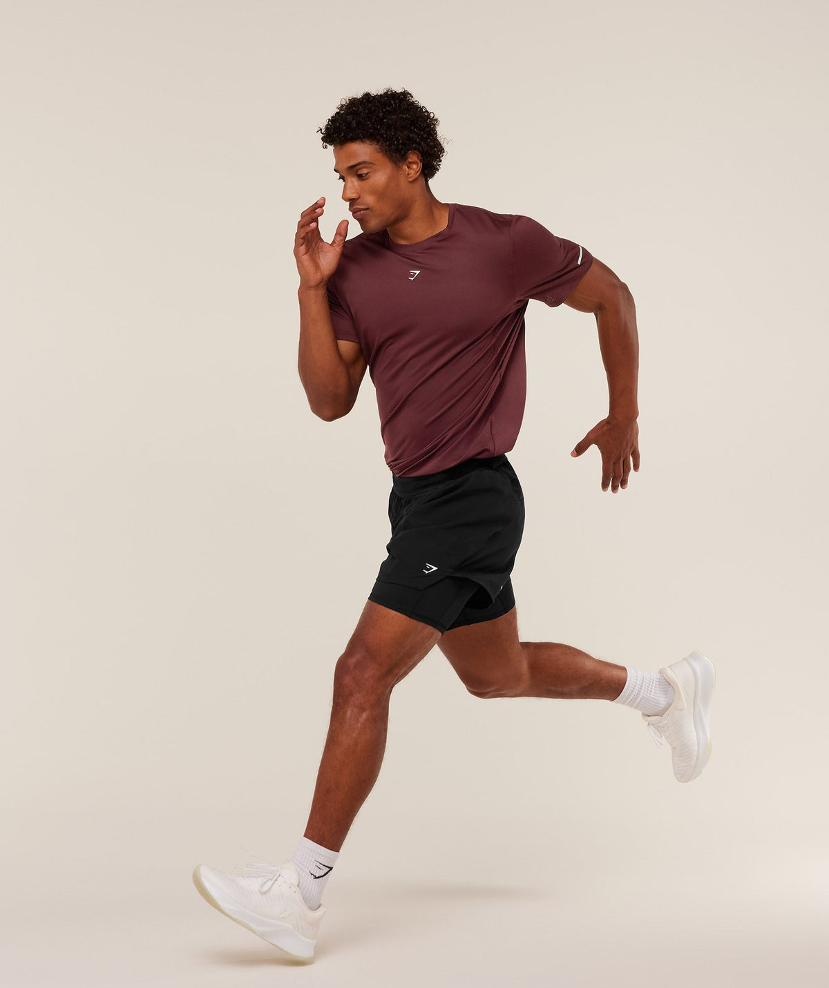 Gymshark Running Tee - Rich Maroon