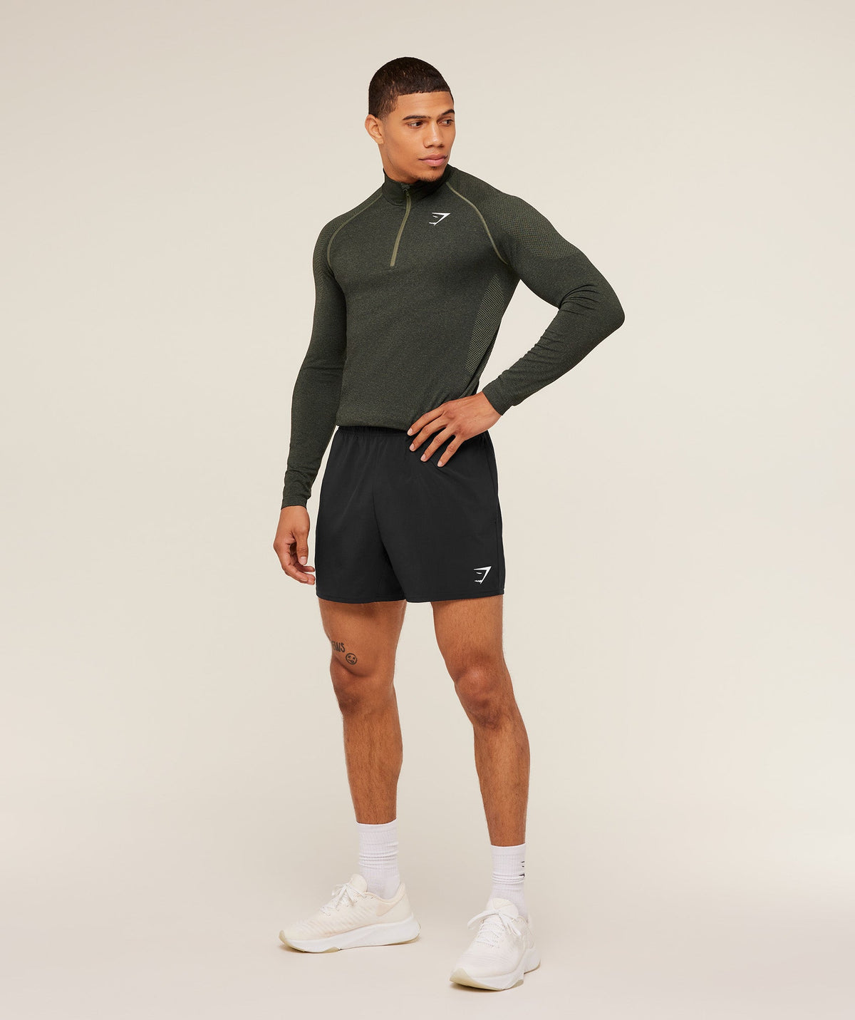 Gymshark Vital Seamless 1/4 Zip - Core Olive/Black