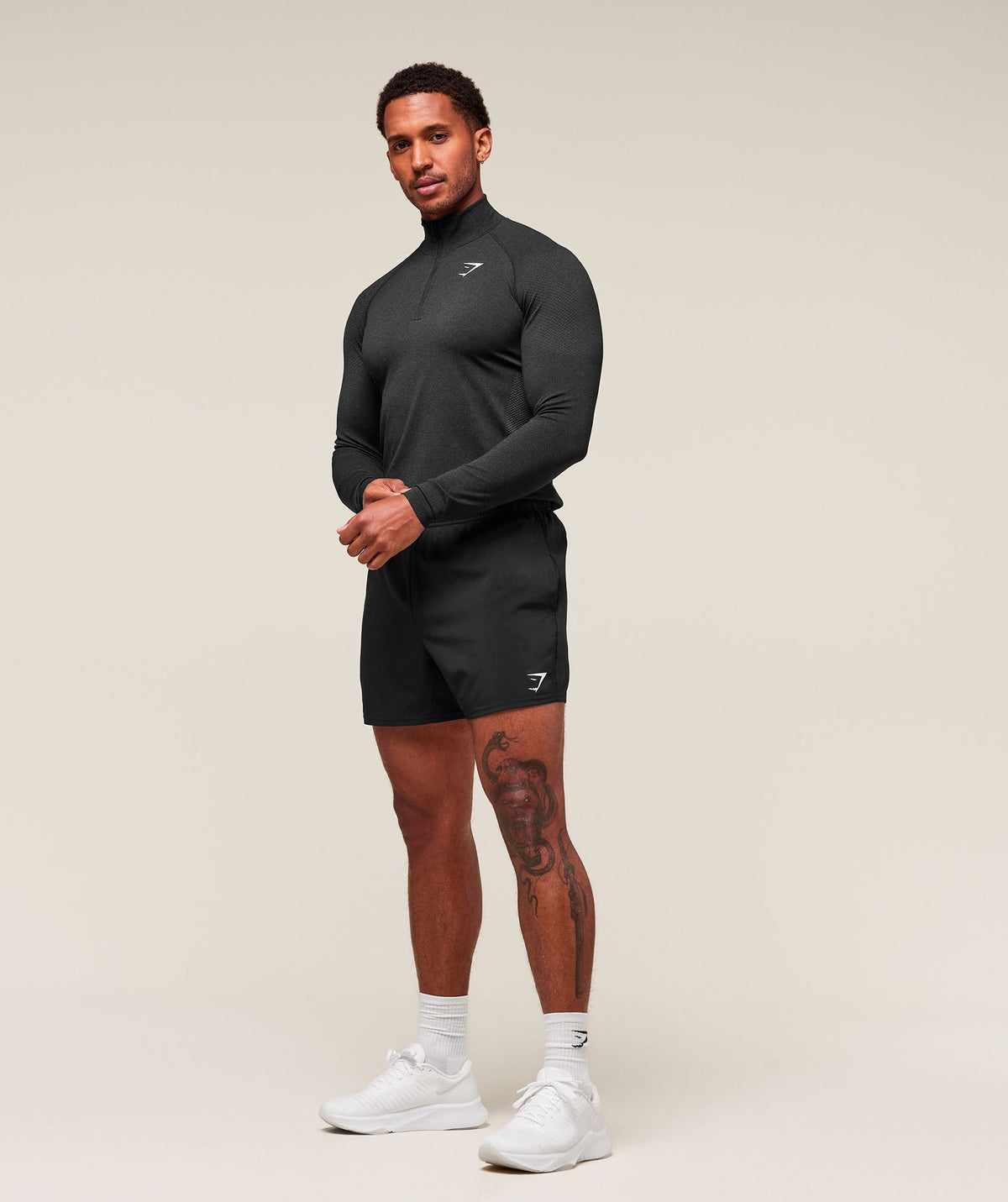 Gymshark Vital Seamless 1/4 Zip - Black/Silhouette Grey