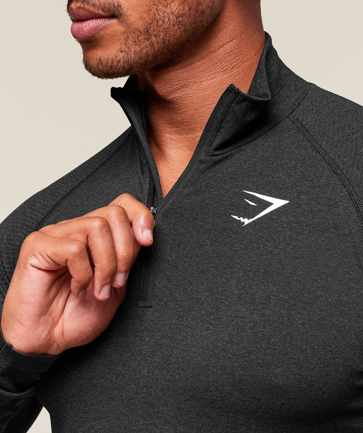 Gymshark Vital Seamless 1/4 Zip - Black/Silhouette Grey