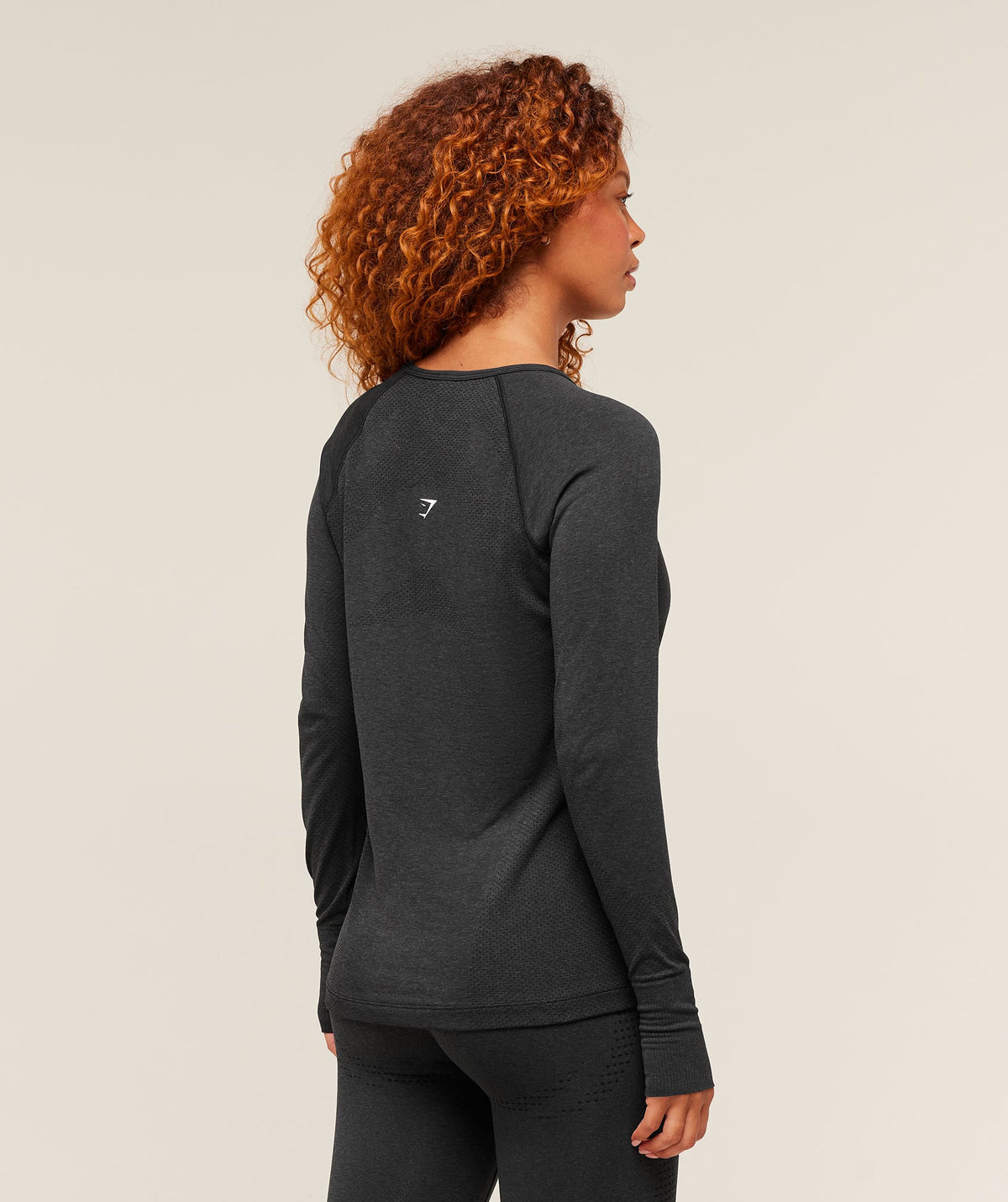 Gymshark Vital Seamless 2.0 Light Long Sleeve Top - Black Marl