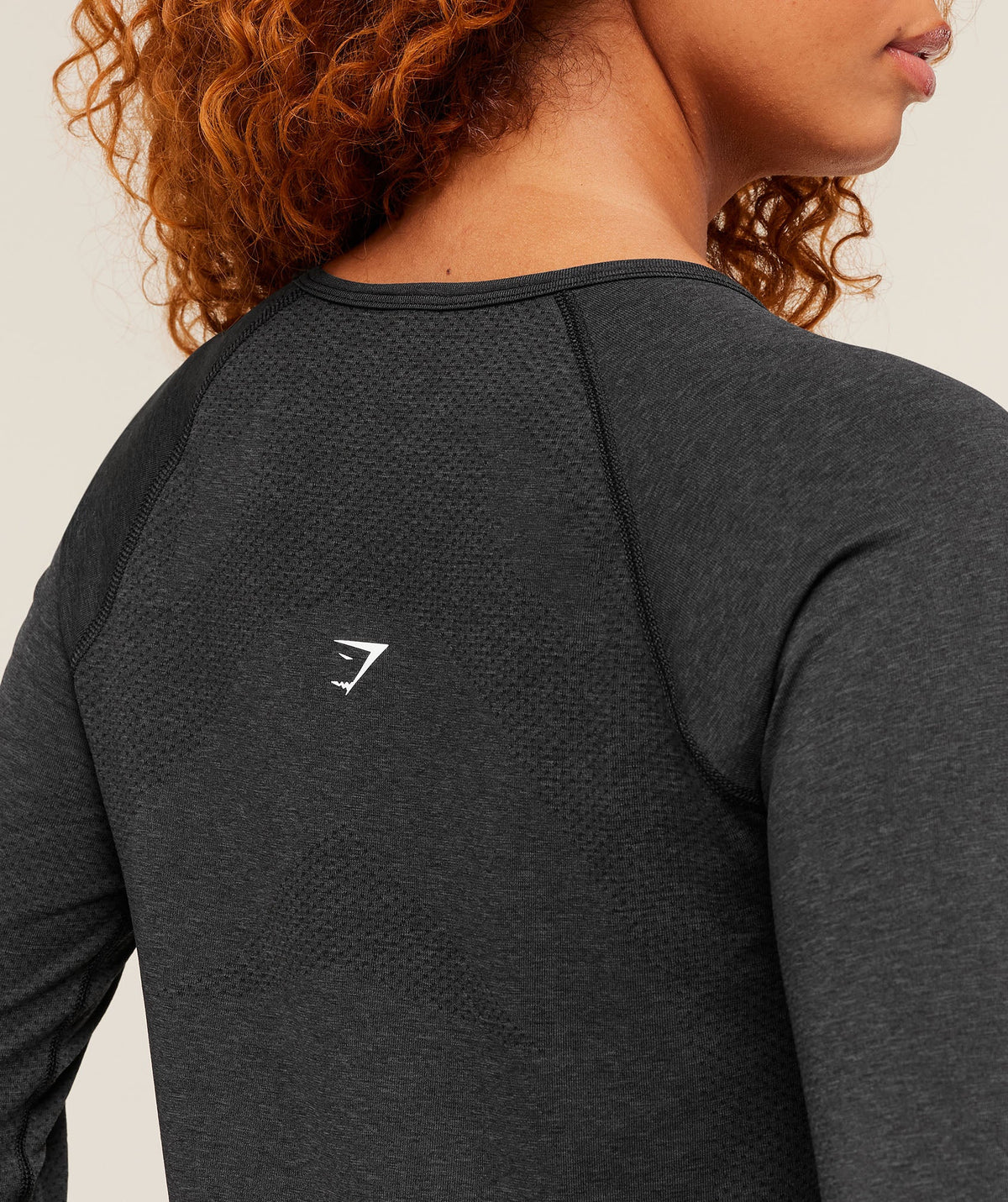 Gymshark Vital Seamless 2.0 Light Long Sleeve Top - Black Marl