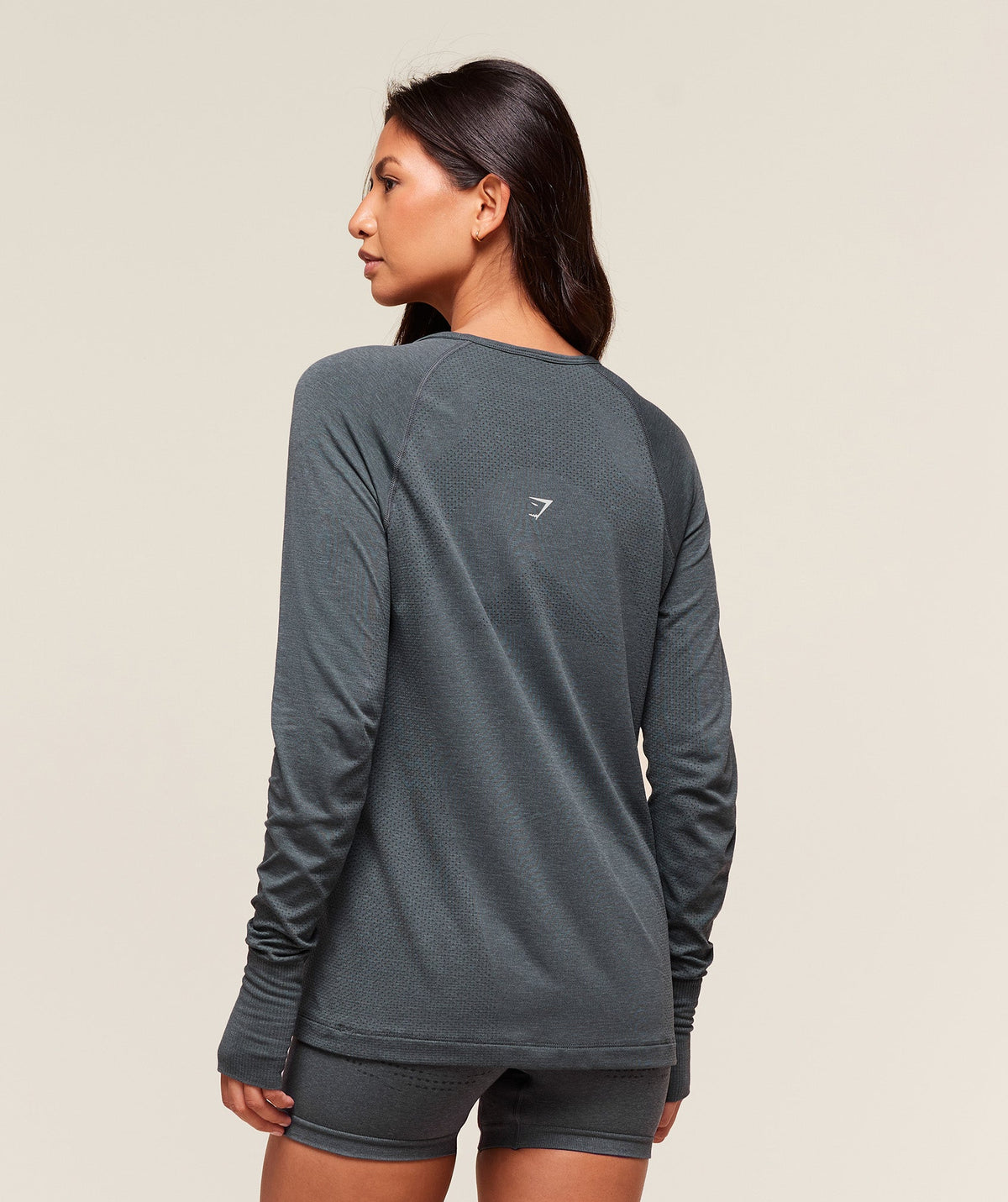 Gymshark Vital Seamless 2.0 Light Long Sleeve Top - Strong Grey/ Marl