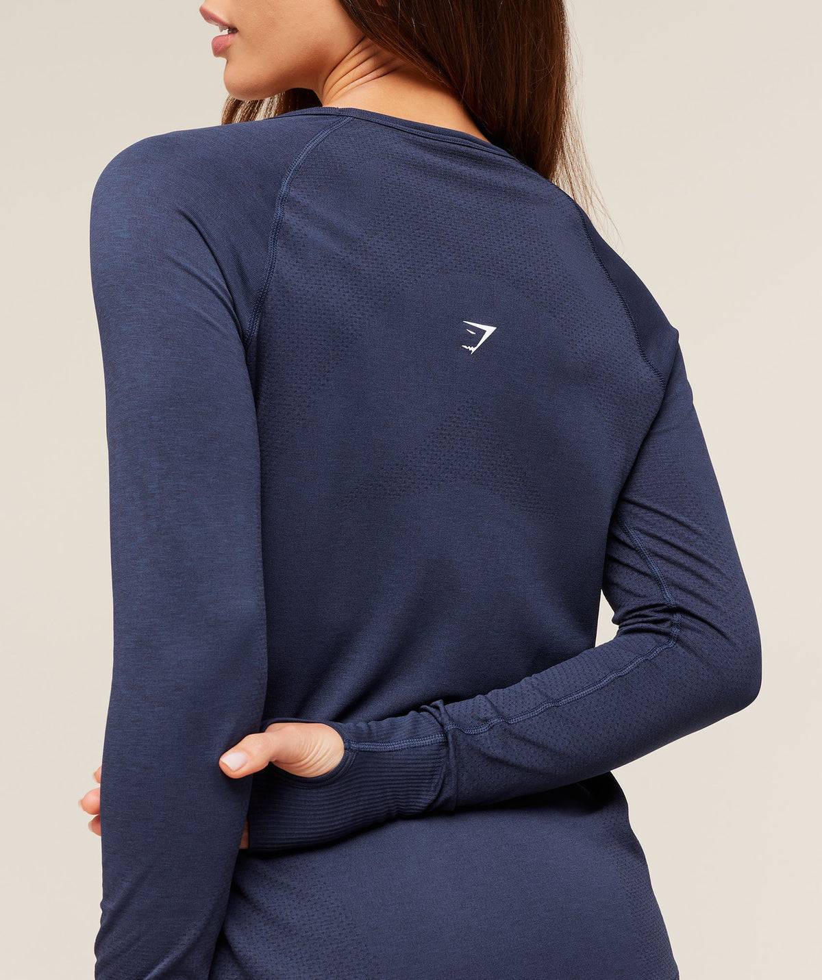 Gymshark Vital Seamless 2.0 Light Long Sleeve Top - Heavy Blue/Marl