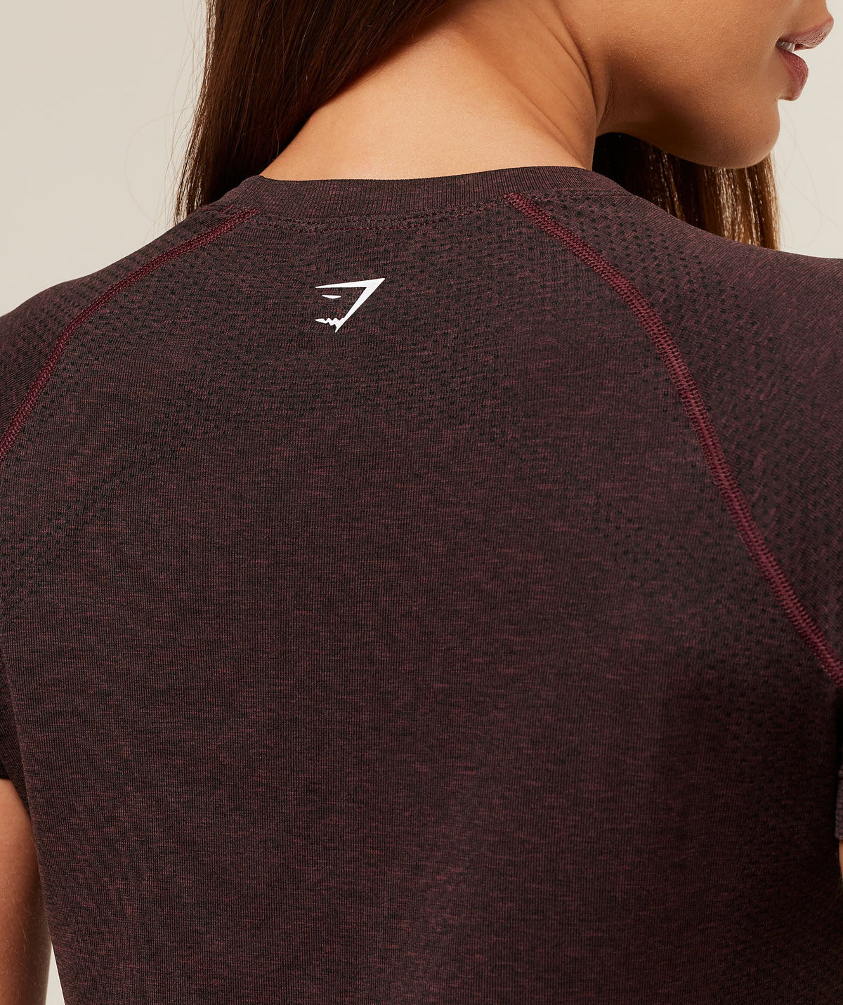 Gymshark Vital Seamless 2.0 Light Tee - Rich Maroon/Marl