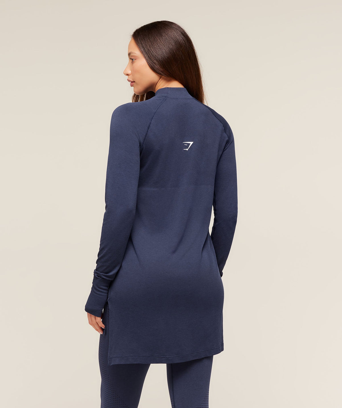 Gymshark Vital Long Line Top - Heavy Blue/Marl