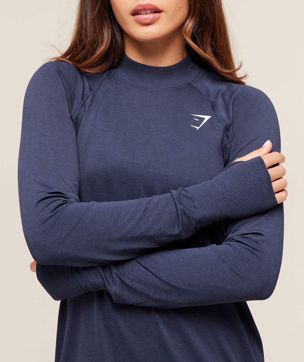 Gymshark Vital Long Line Top - Heavy Blue/Marl