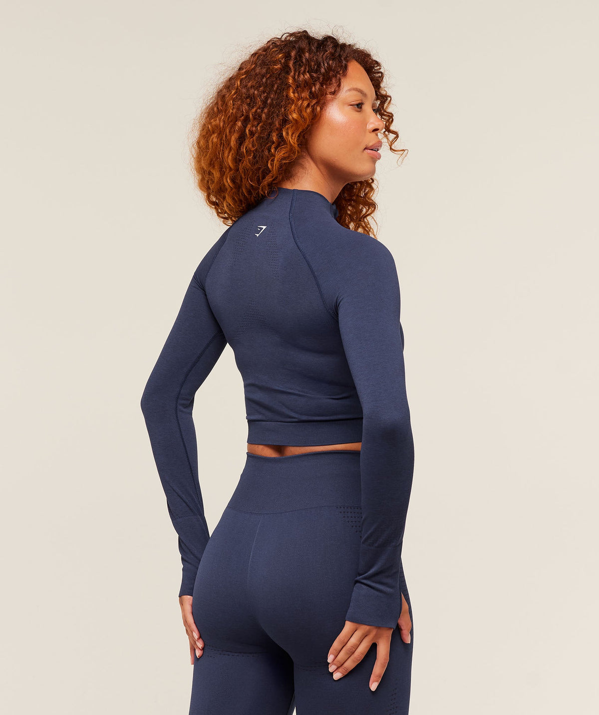 Gymshark Vital Seamless Midi Zip 2.0 Pullover - Heavy Blue/Marl