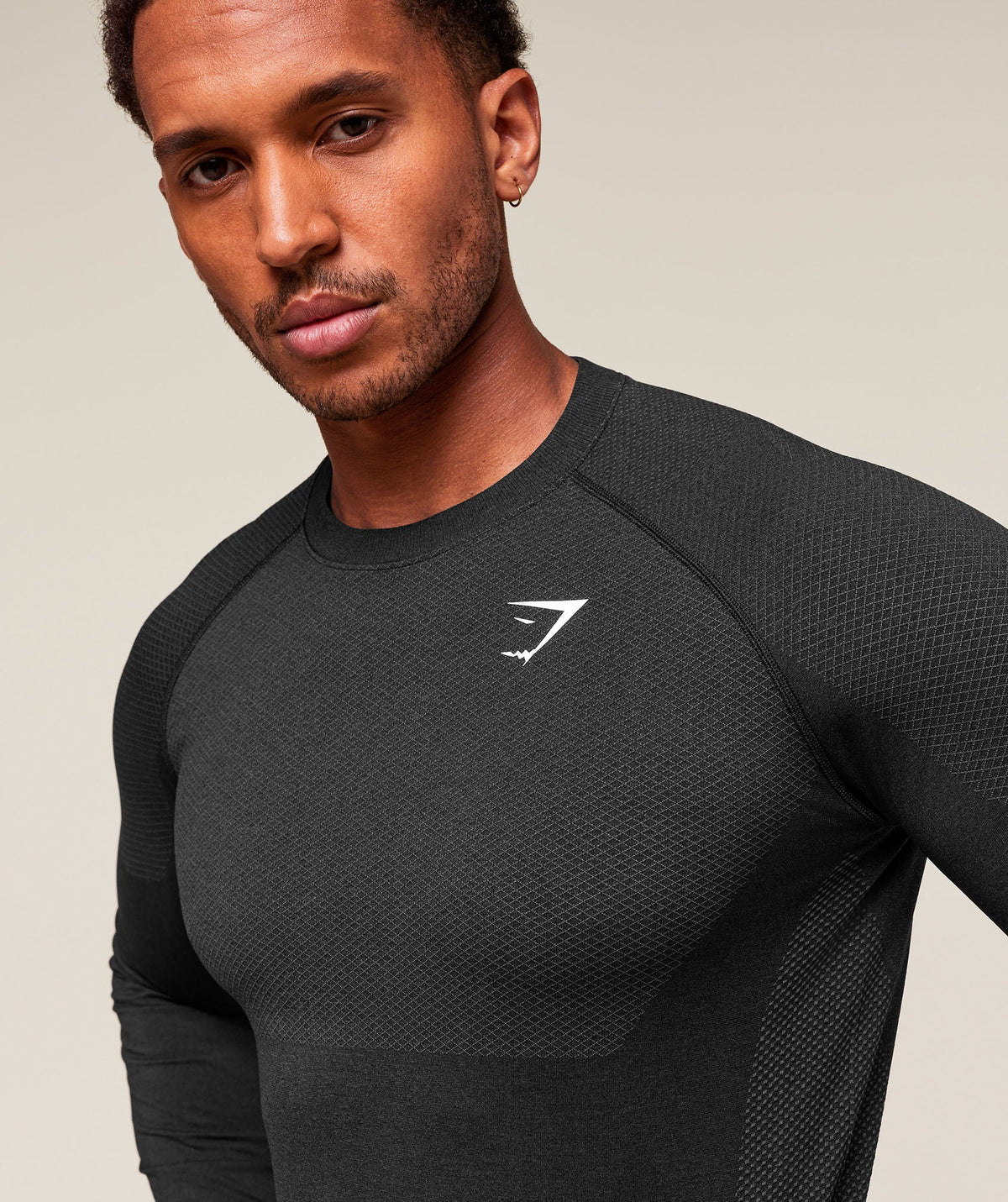 Gymshark Vital Seamless Long Sleeve Tee - Black/Silhouette Grey
