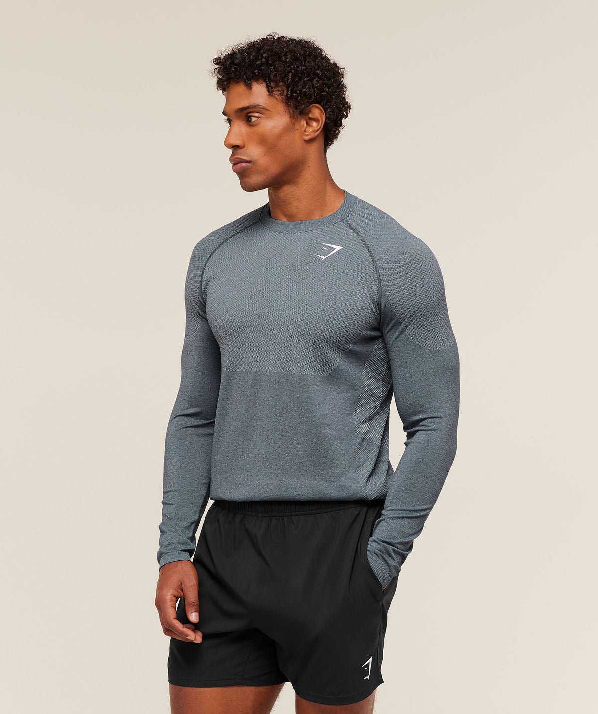 Gymshark Vital Seamless Long Sleeve Tee - Iron Blue/Smoke Blue