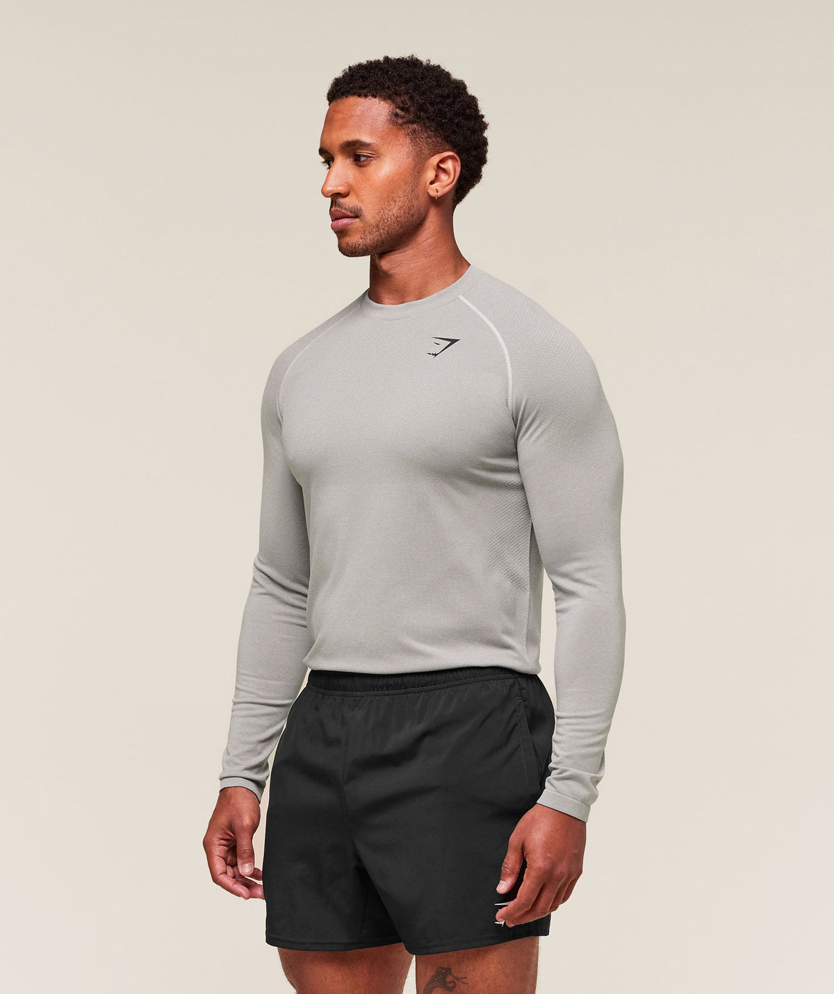 Gymshark Vital Seamless Long Sleeve Tee - Light Grey/Smokey Grey