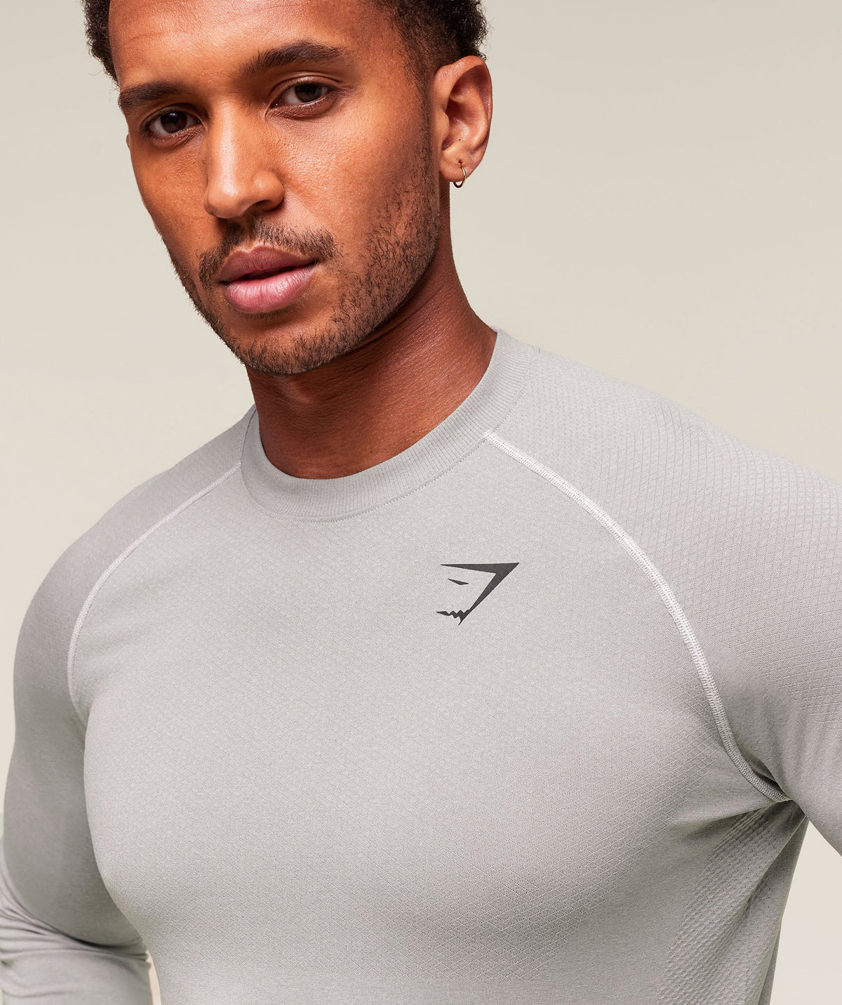Gymshark Vital Seamless Long Sleeve Tee - Light Grey/Smokey Grey